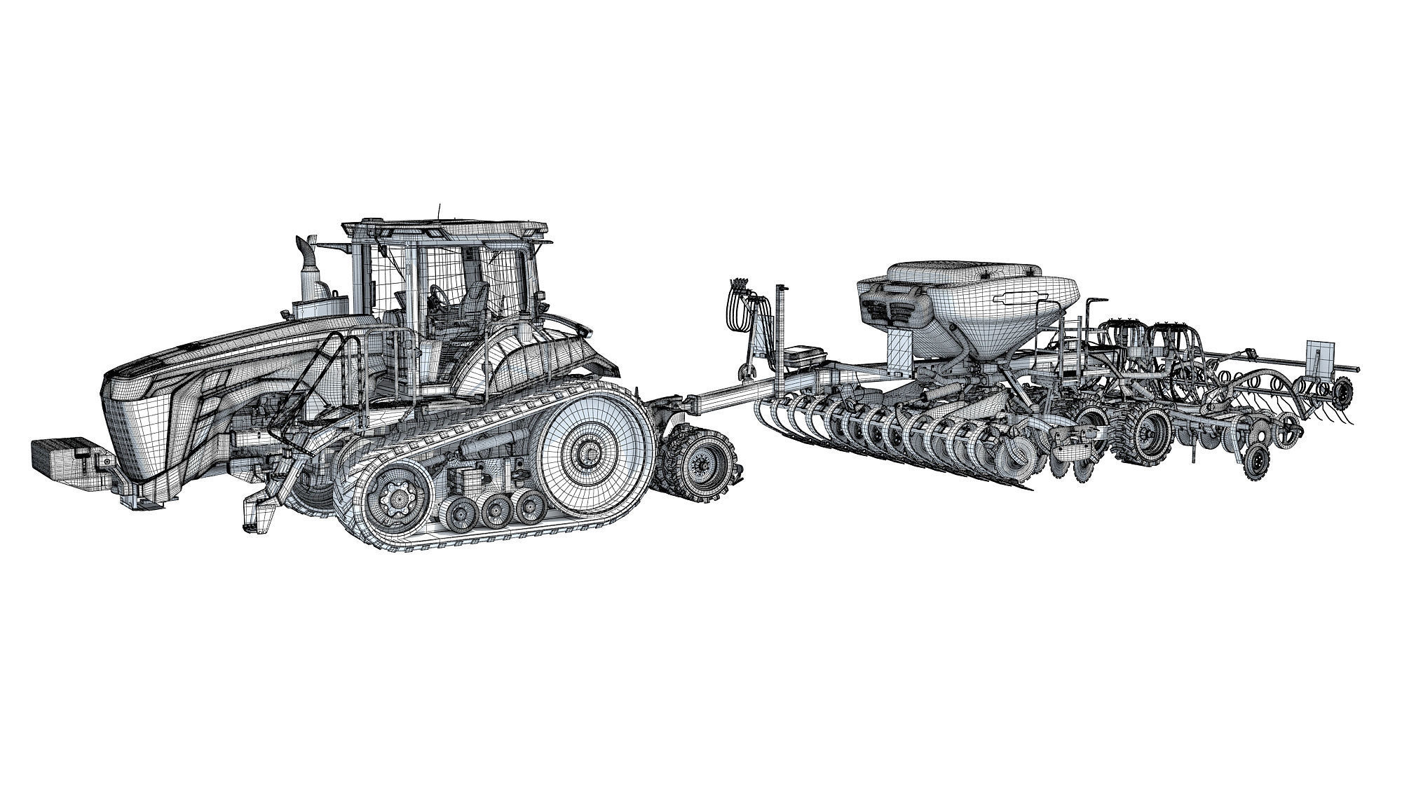 Tractor with Seed Drill 3D model_17
