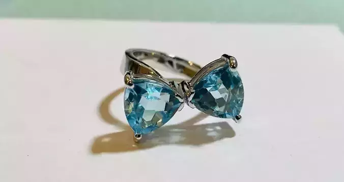 Set of ring and earrings bow