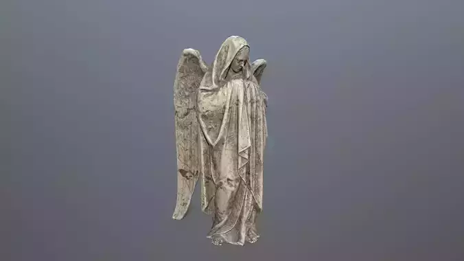 Angel Statue 01 Low-poly 3D model