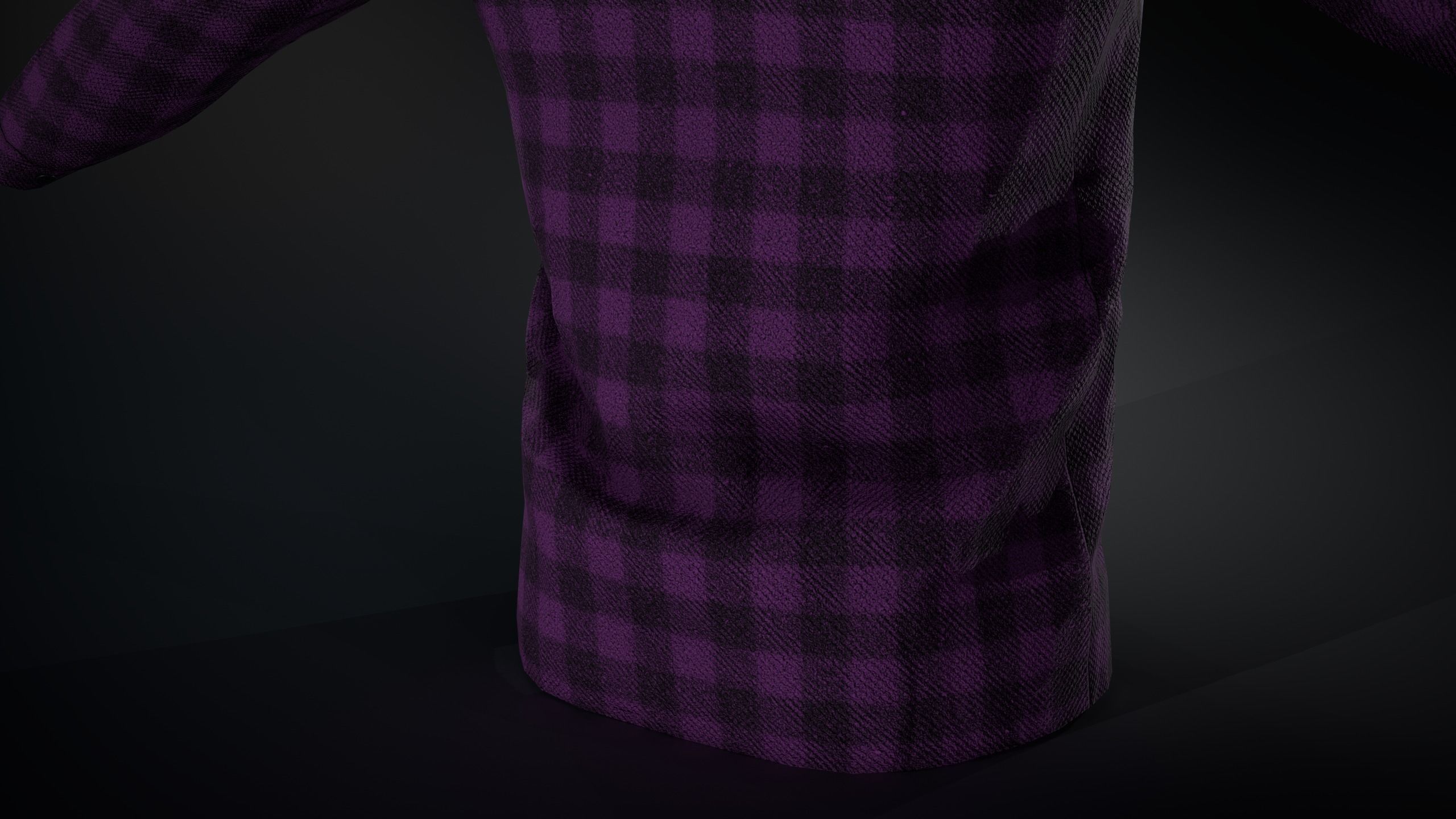 Purple Flannel Shirt Low-poly 3D model_15