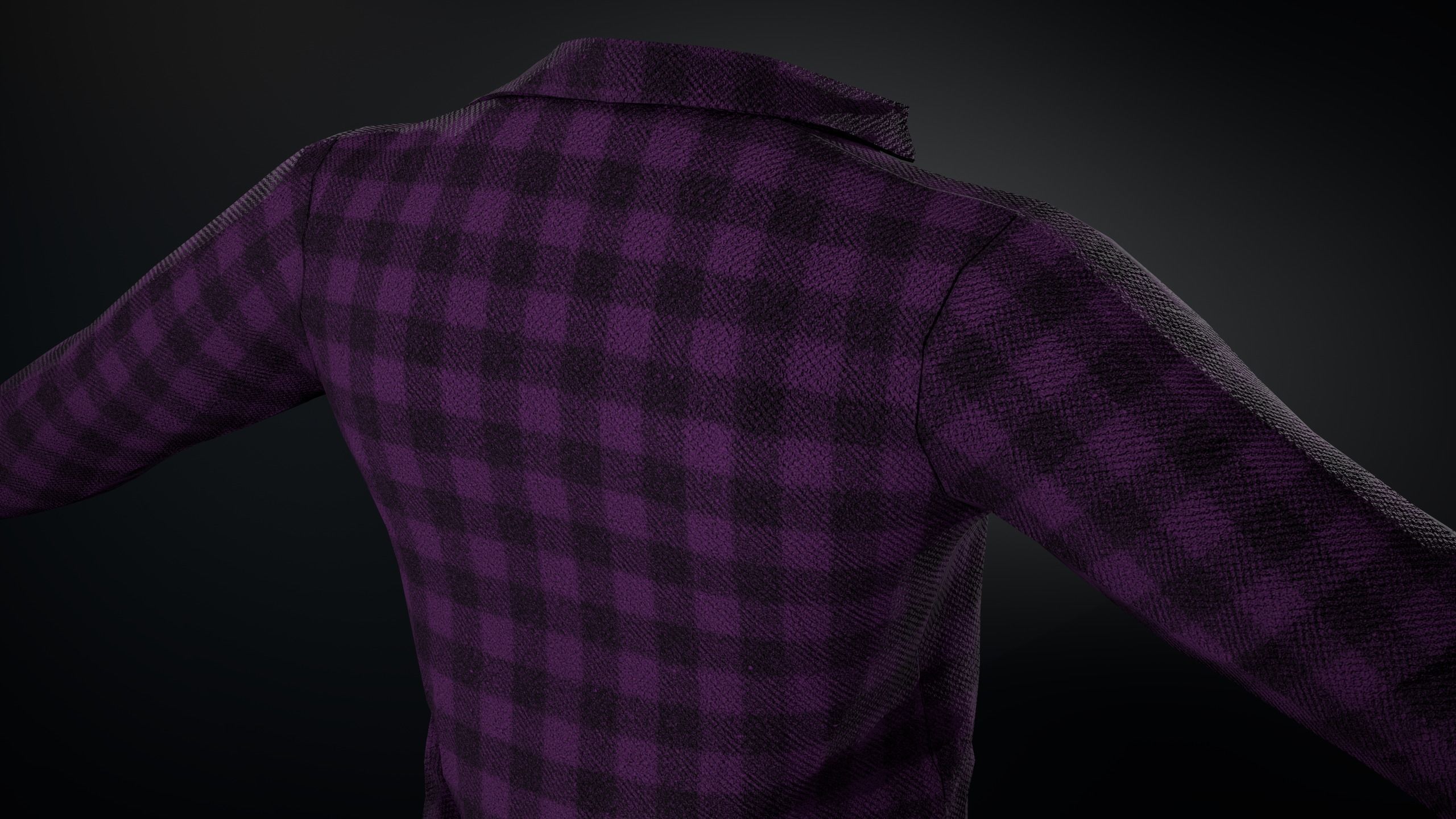 Purple Flannel Shirt Low-poly 3D model_16