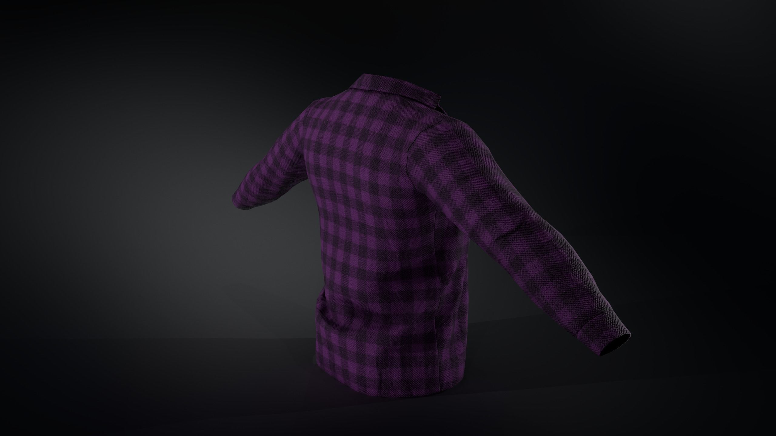 Purple Flannel Shirt Low-poly 3D model_1