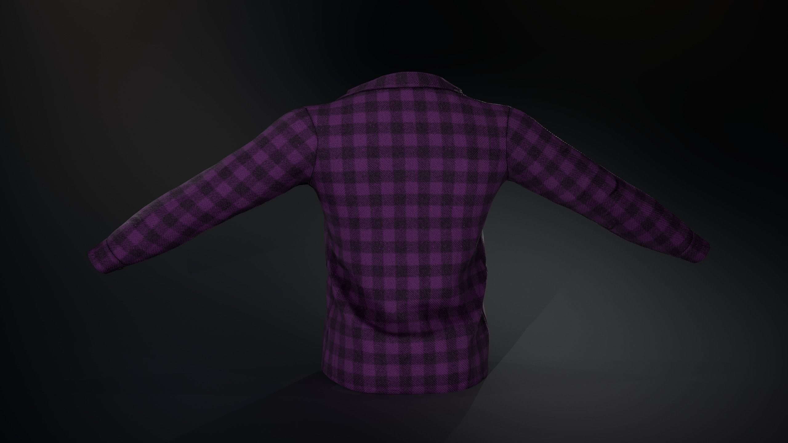 Purple Flannel Shirt Low-poly 3D model_5