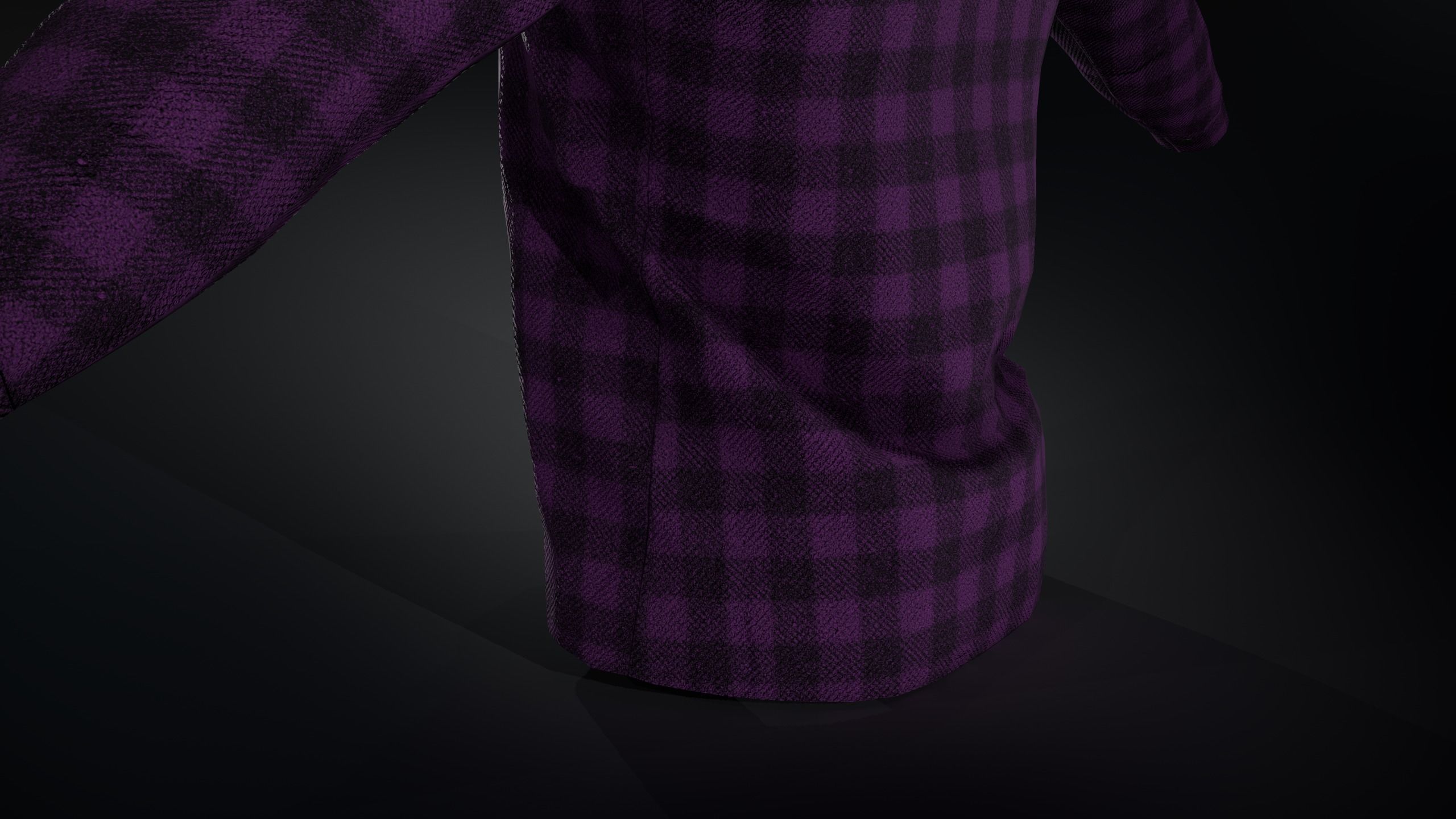 Purple Flannel Shirt Low-poly 3D model_6