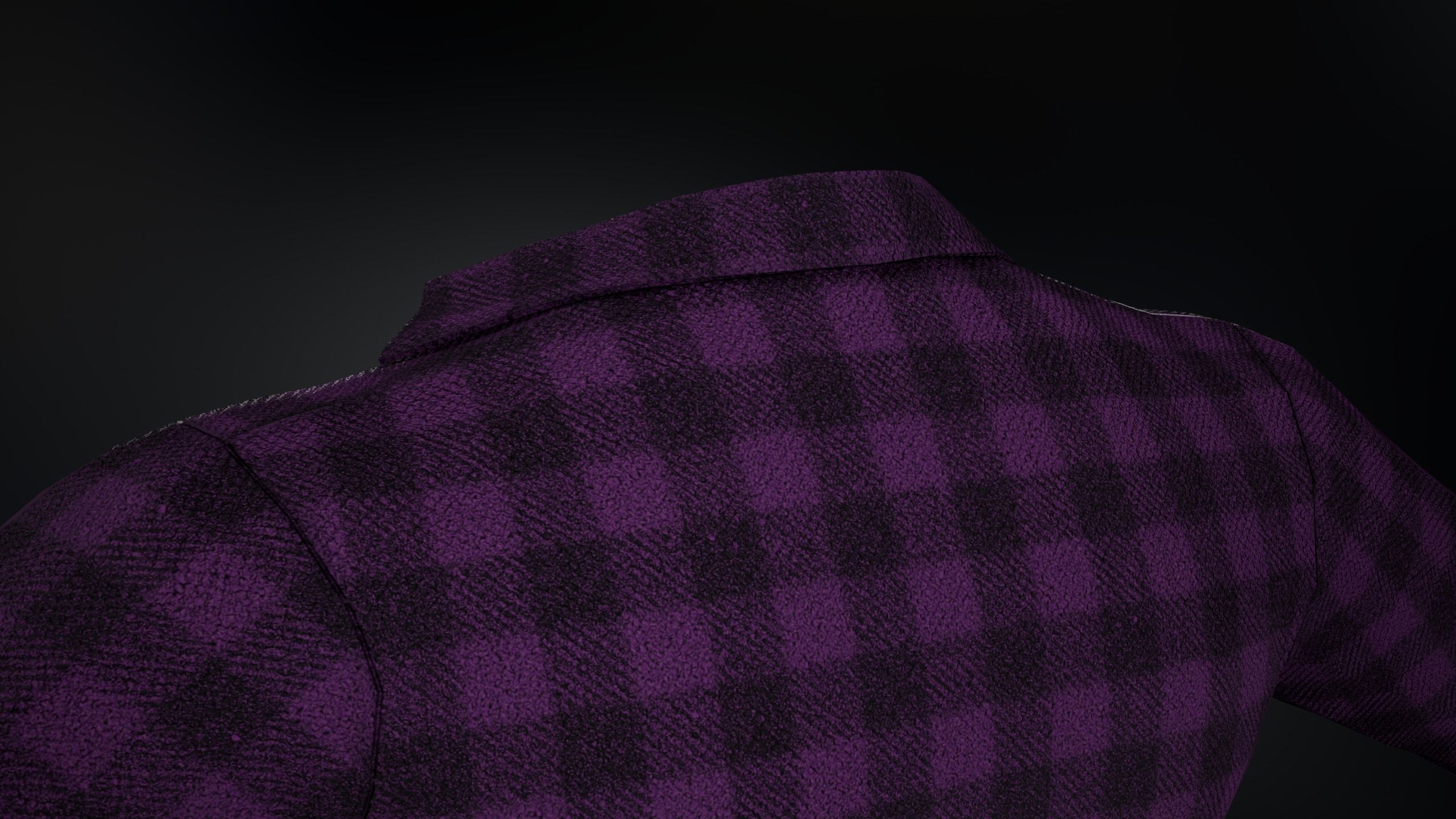 Purple Flannel Shirt Low-poly 3D model_9