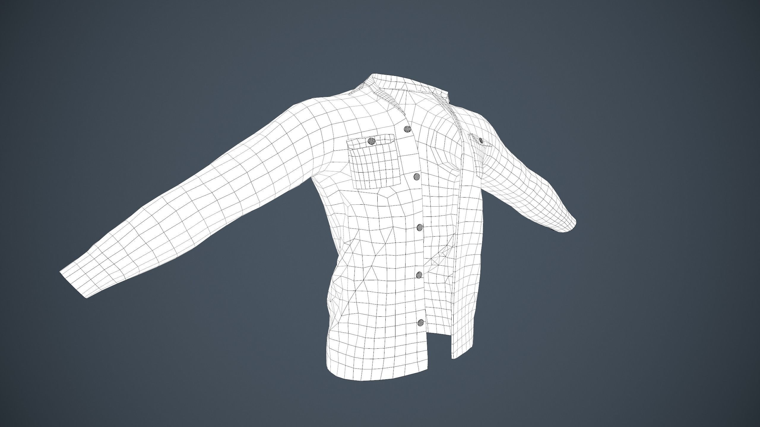 Purple Flannel Shirt Low-poly 3D model_21