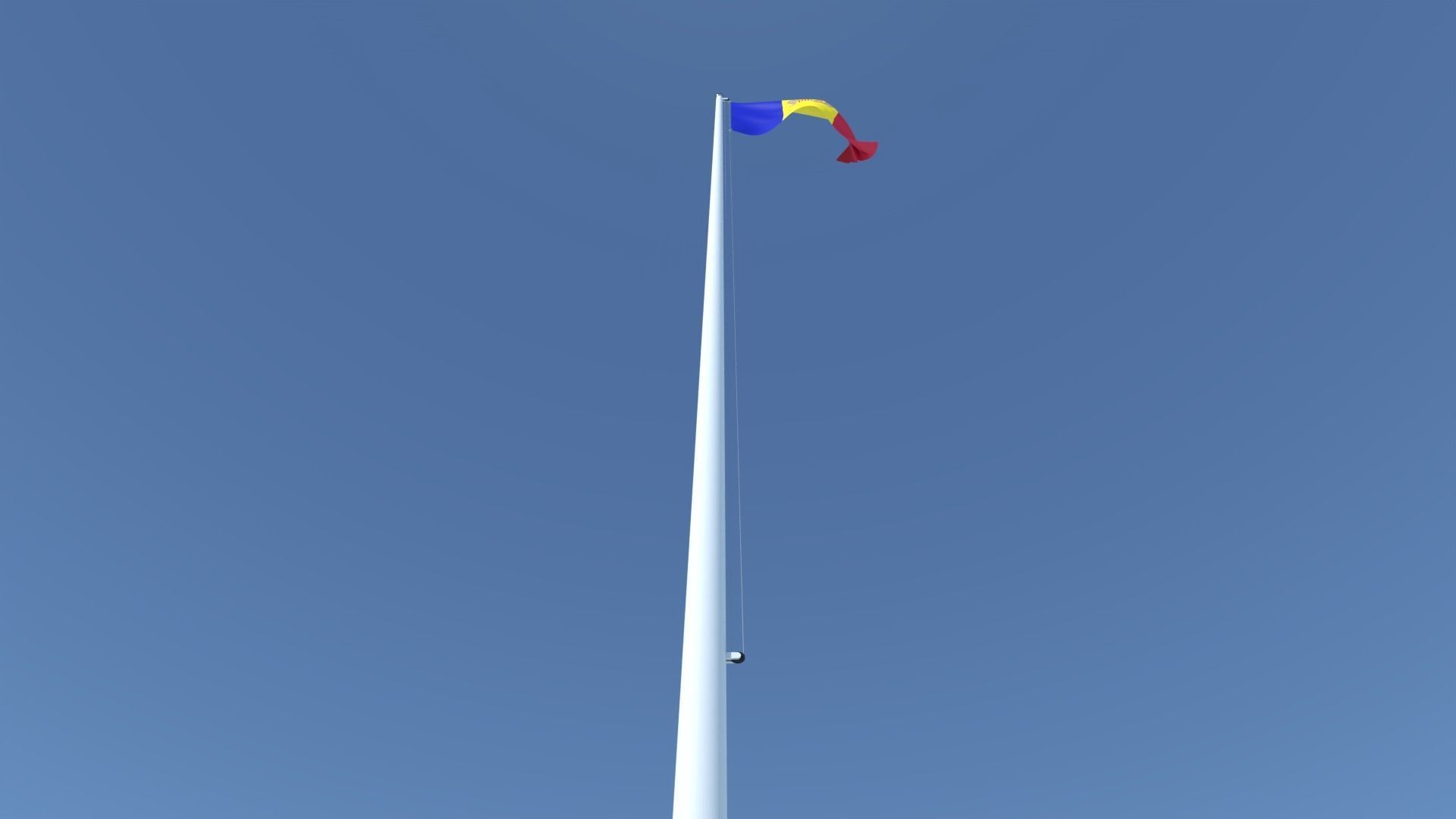 Animated Flag of Andorra Low-poly 3D model_4