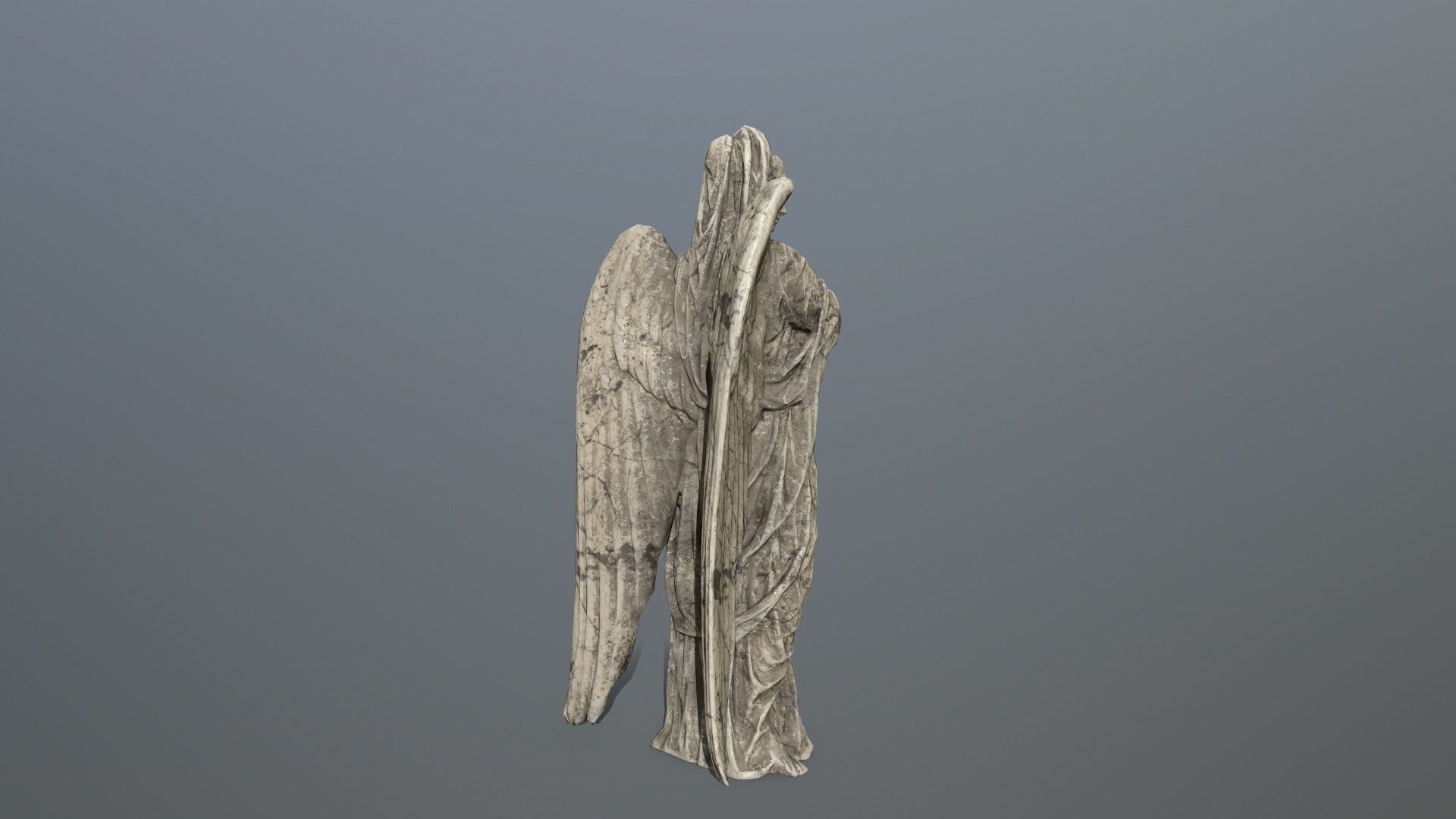 Angel Statue 02 Low-poly 3D model_4