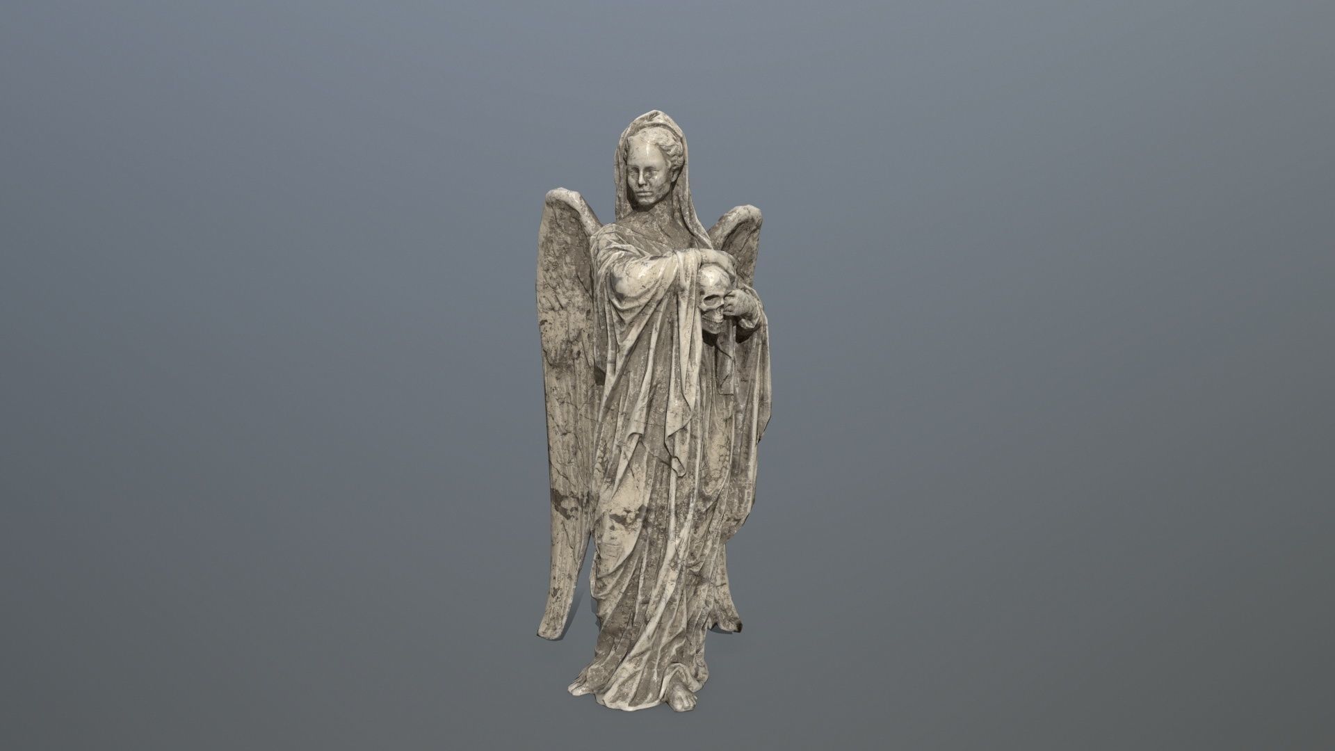 Angel Statue 02 Low-poly 3D model_6