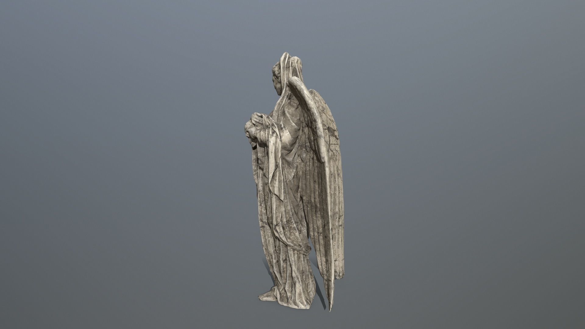 Angel Statue 02 Low-poly 3D model_2