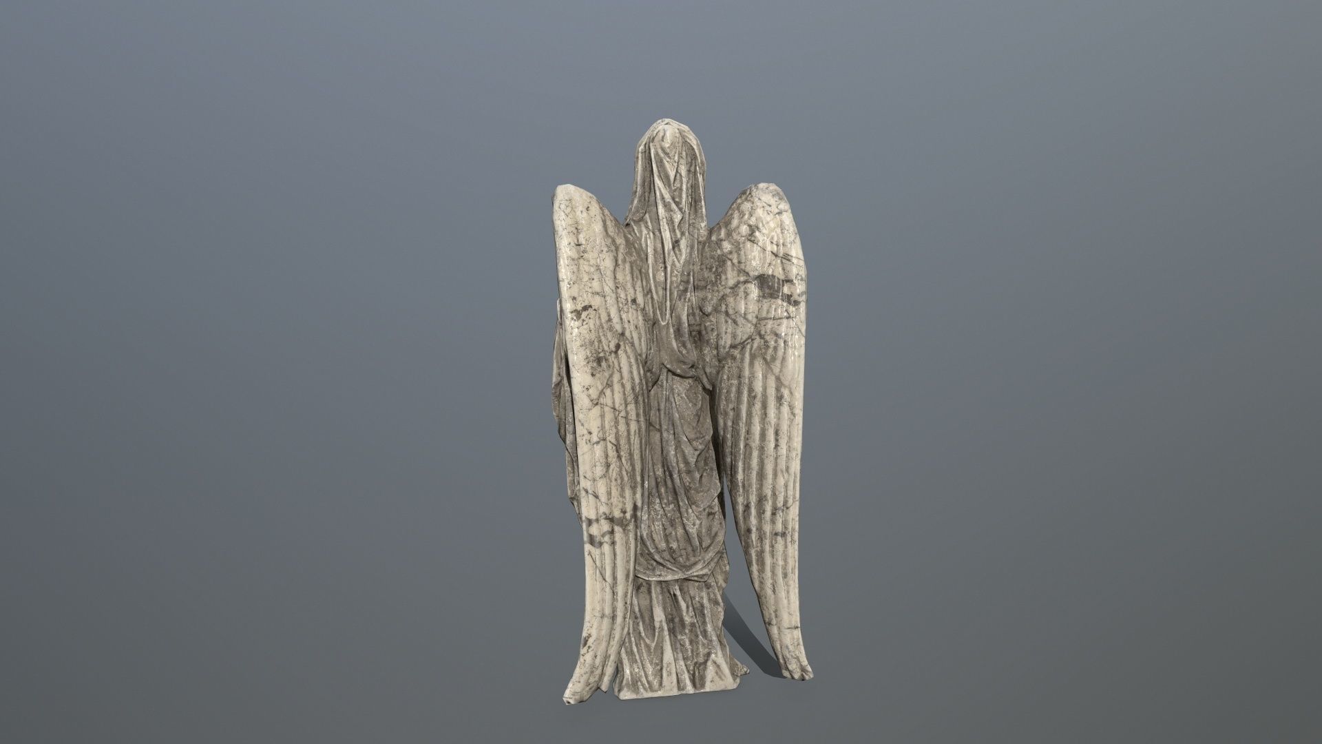 Angel Statue 02 Low-poly 3D model_3