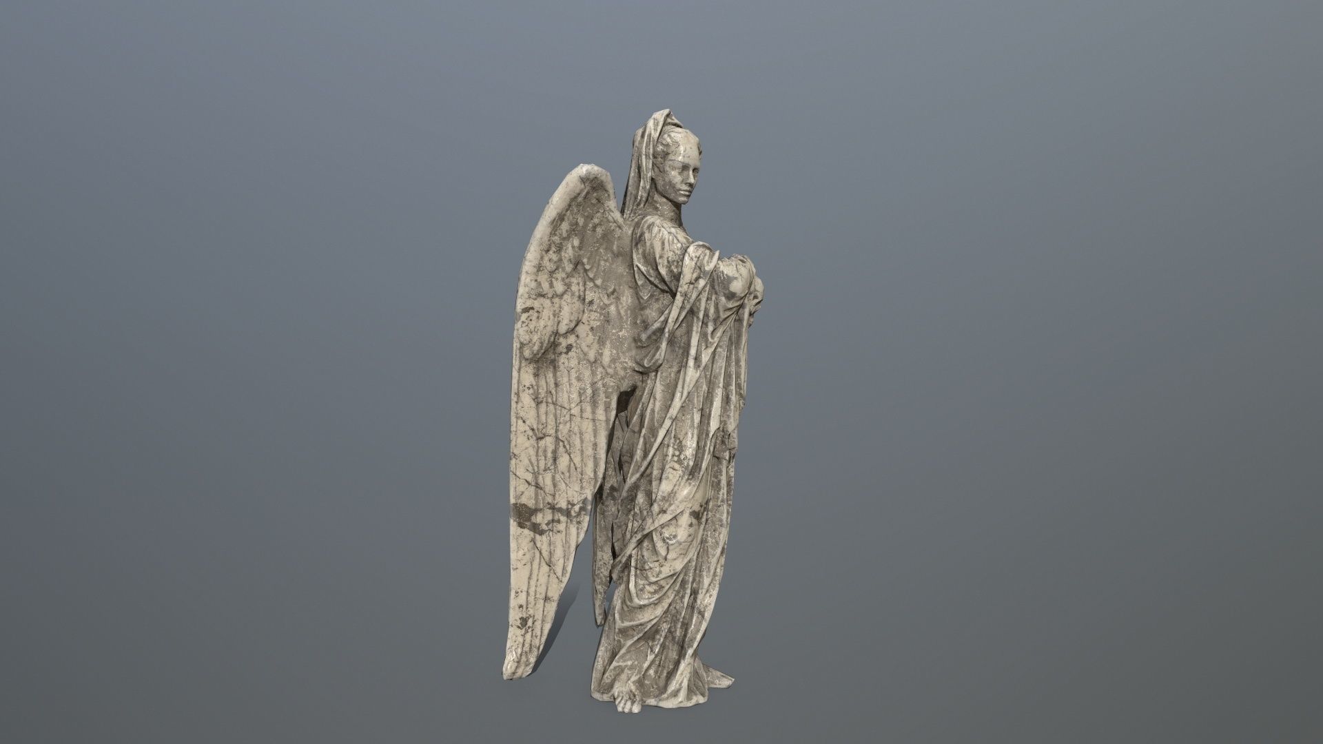 Angel Statue 02 Low-poly 3D model_5