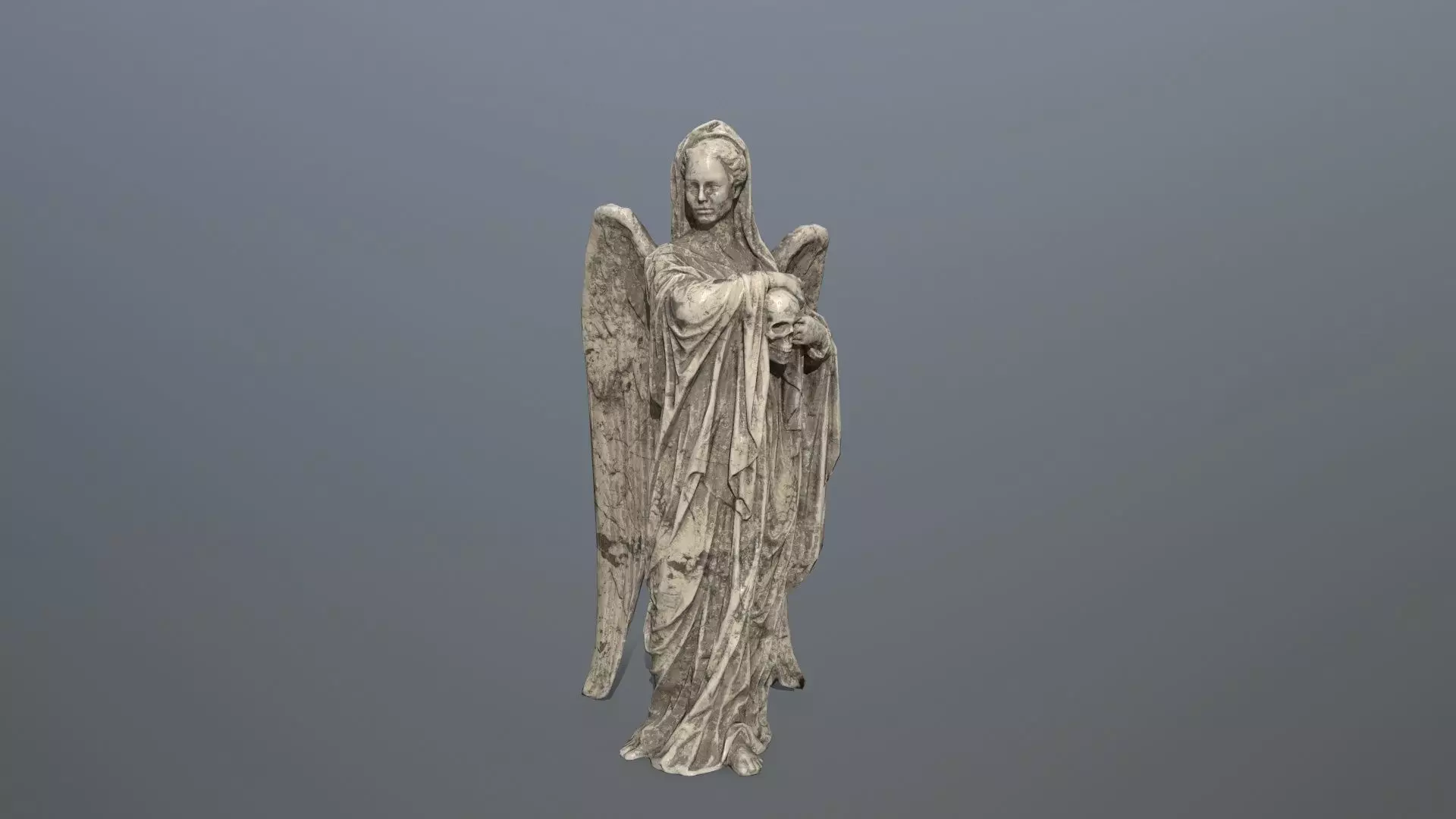 Angel Statue 02 Low-poly 3D model_0