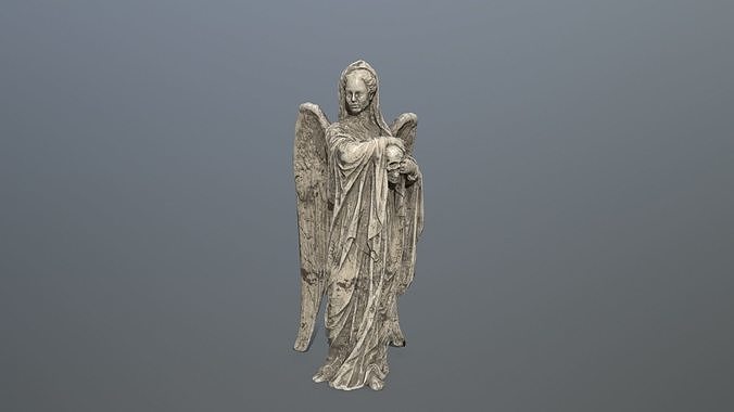 Angel Statue 02 Low-poly 3D model