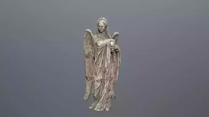 Angel Statue 02 Low-poly 3D model