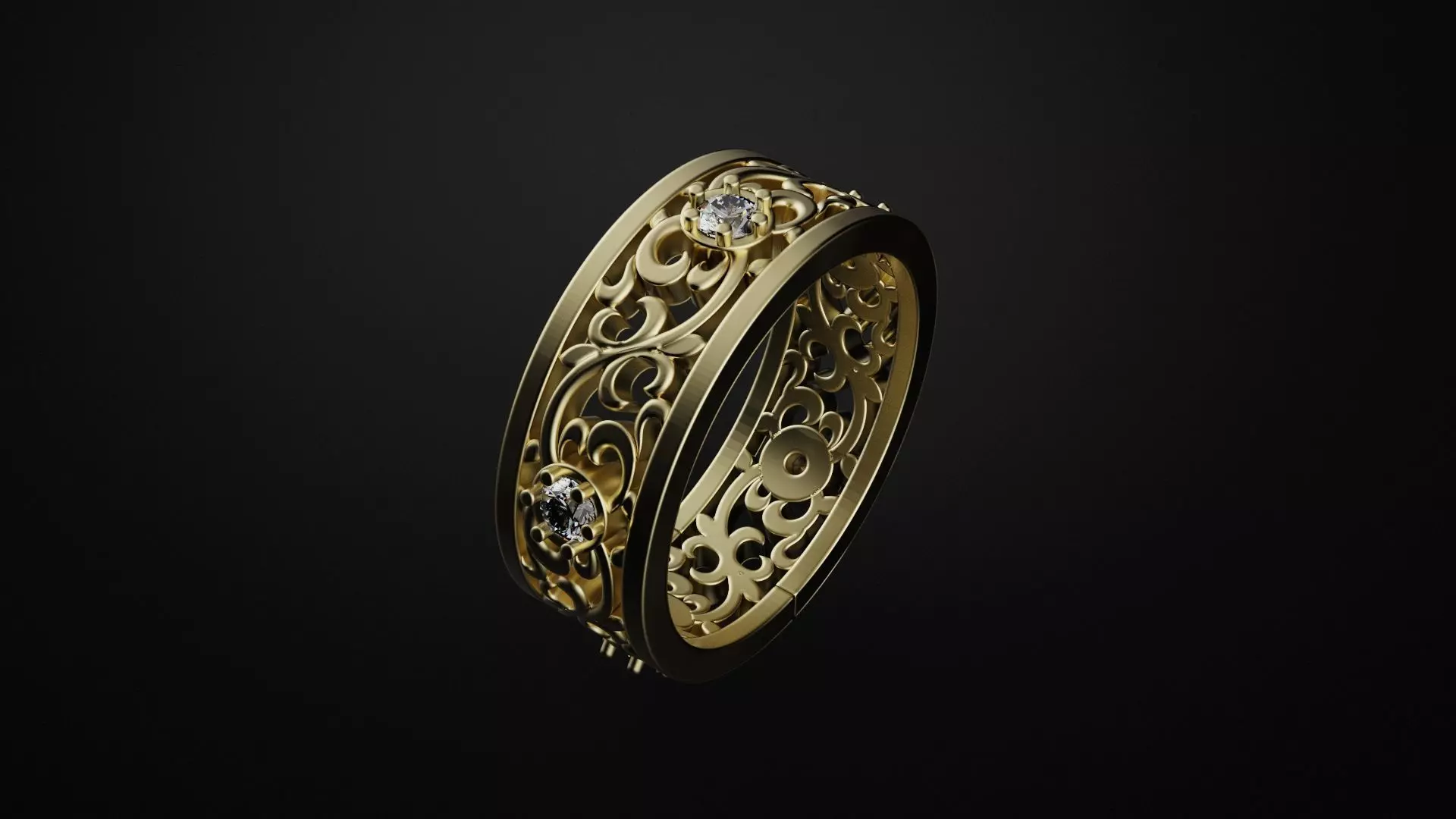  Ring with pattern 3D print model_0