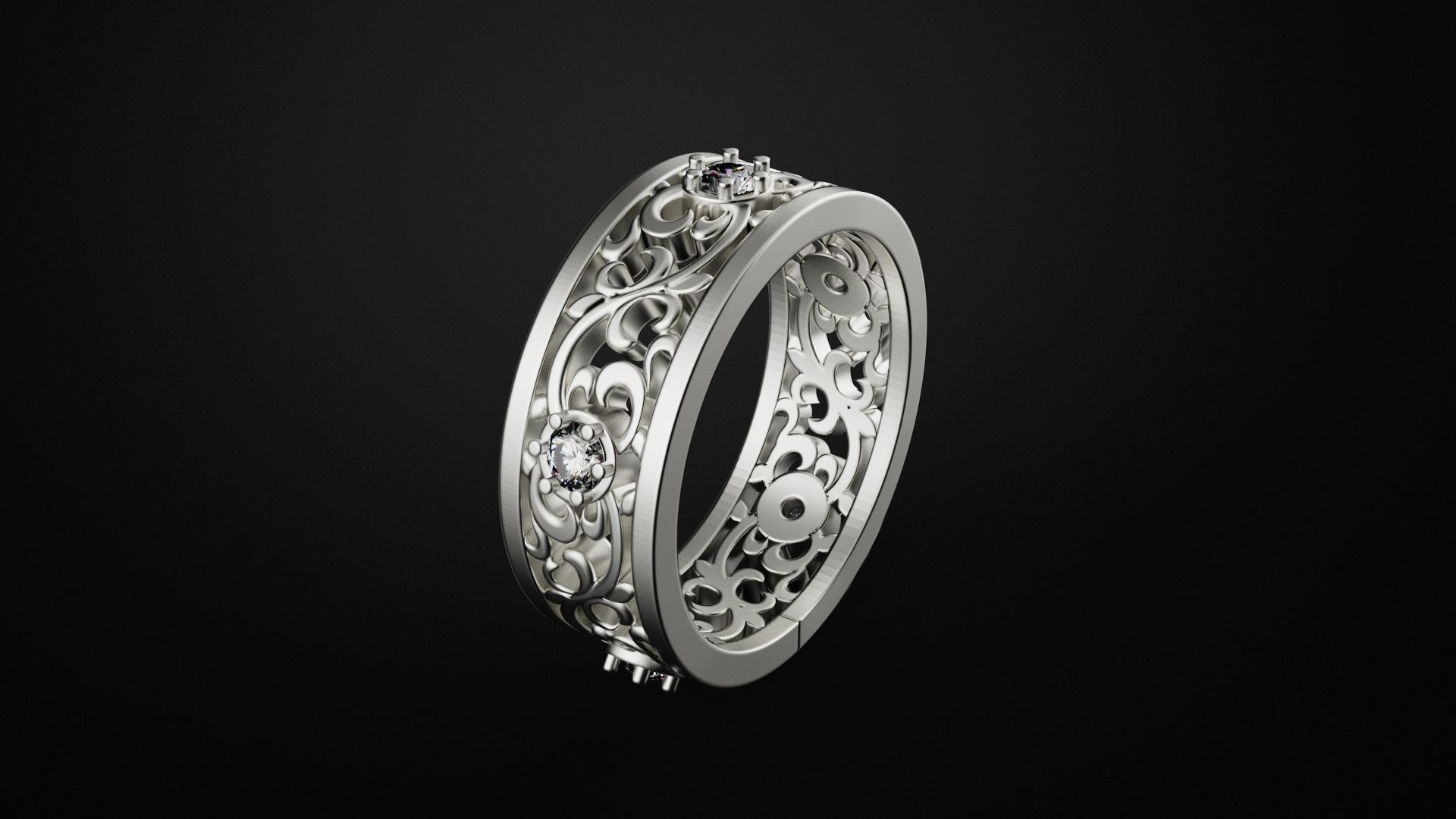  Ring with pattern 3D print model_9