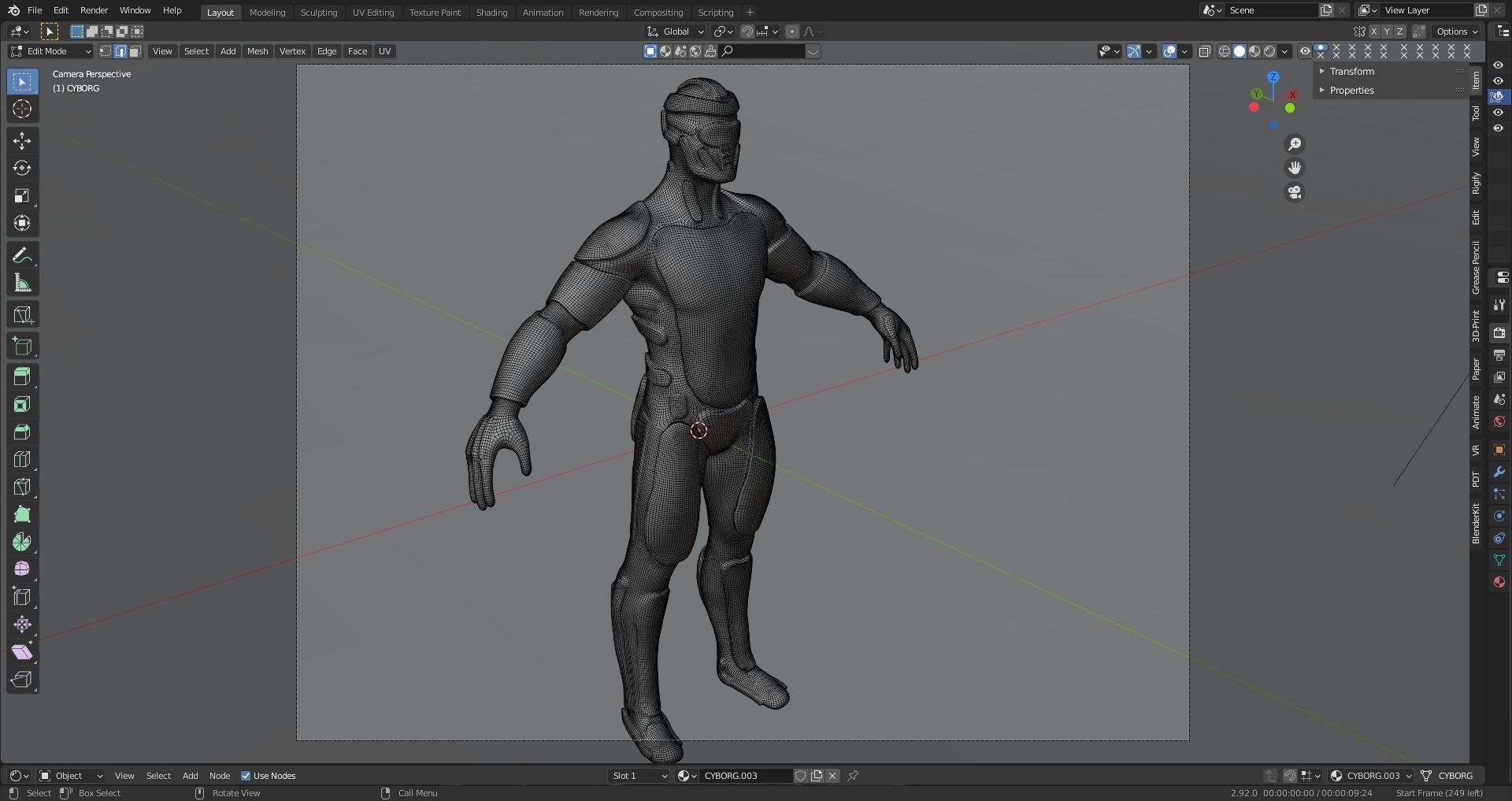 CYBORG humanoid robot 3D model_11