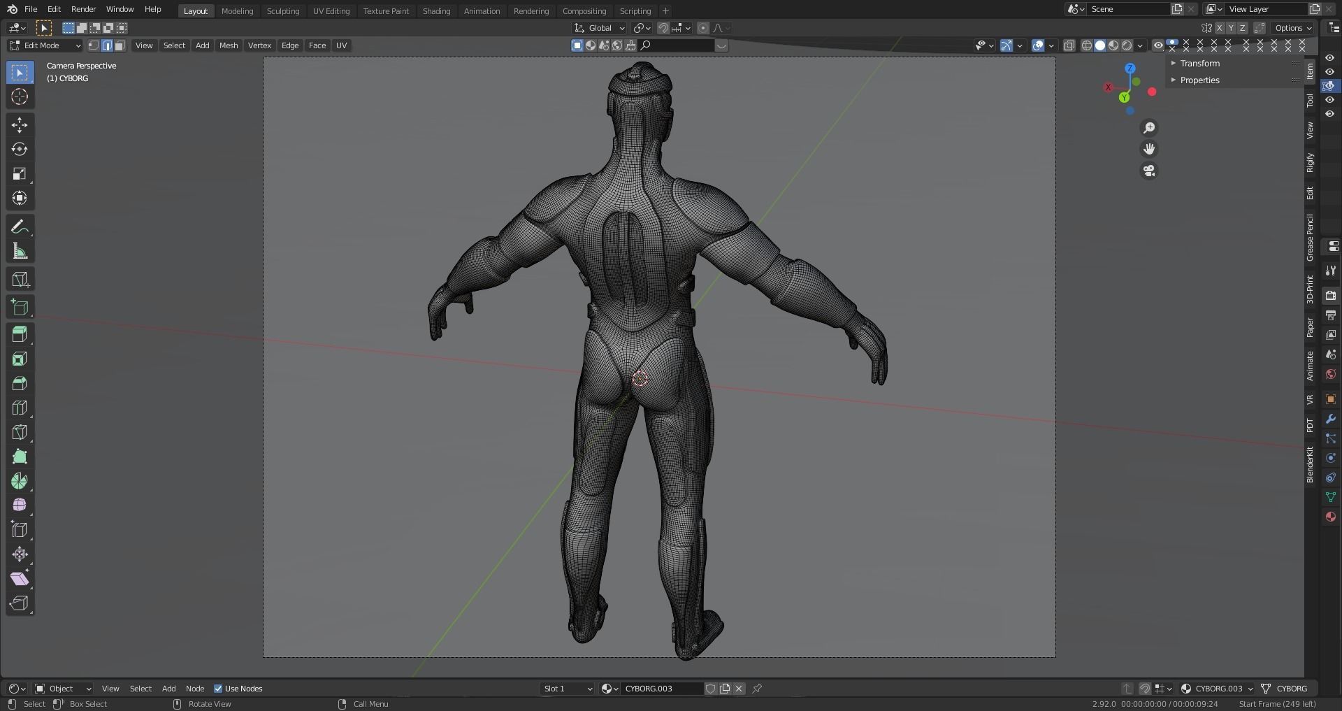 CYBORG humanoid robot 3D model_10