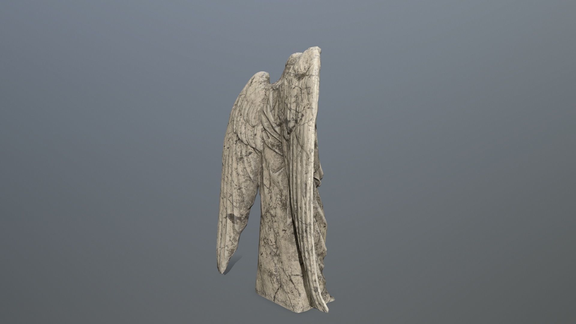 Angel Statue 03 Low-poly 3D model_4