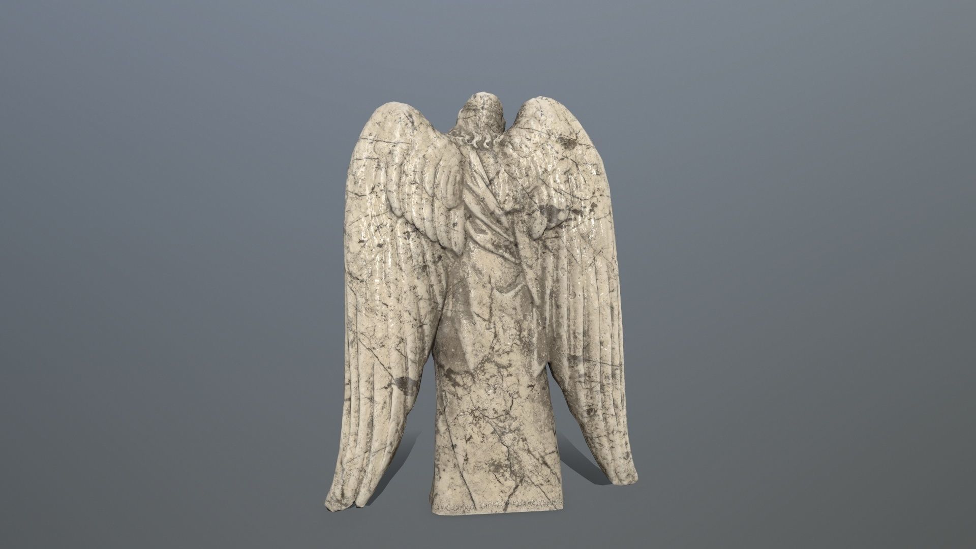 Angel Statue 03 Low-poly 3D model_3