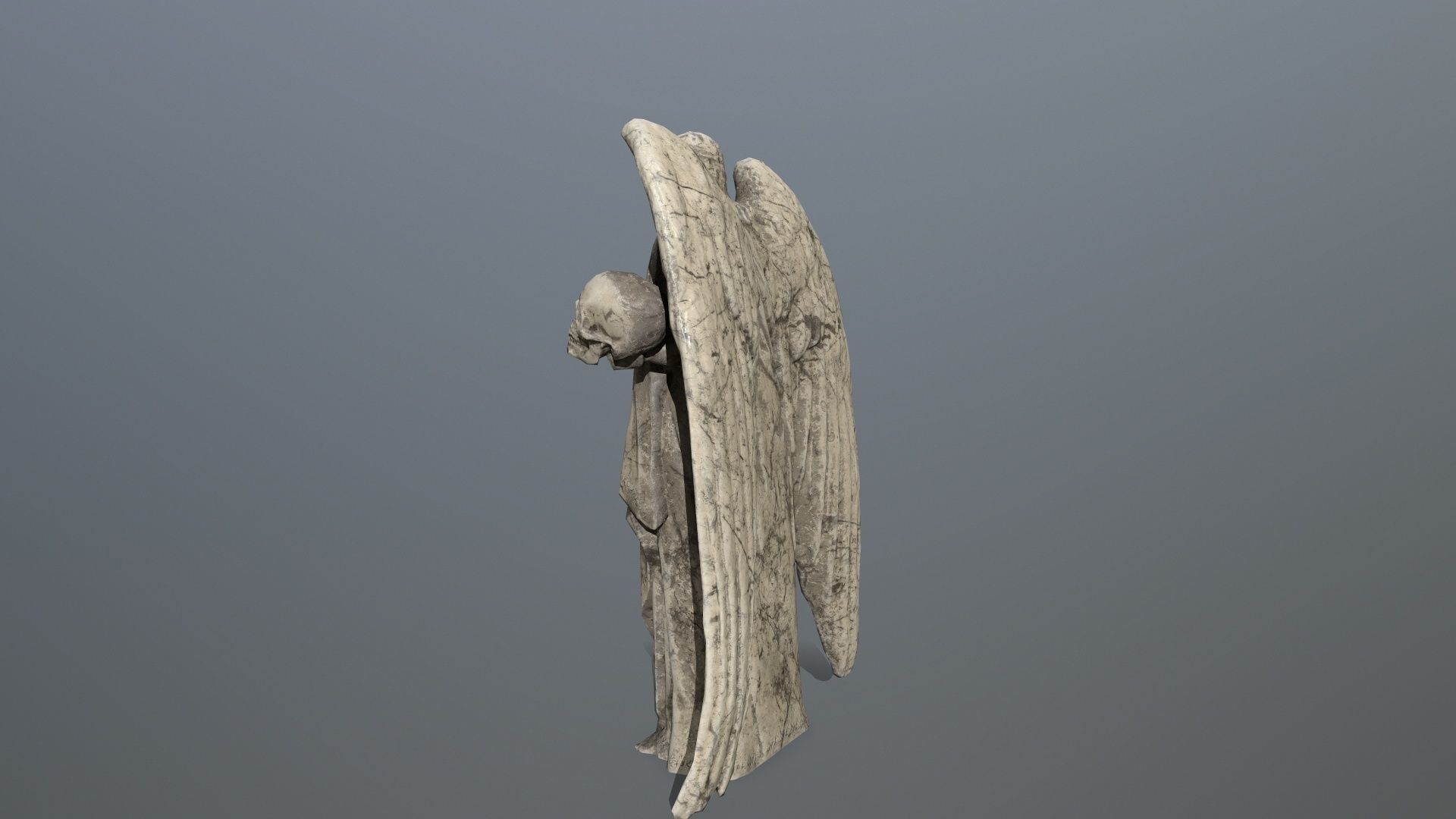 Angel Statue 03 Low-poly 3D model_2