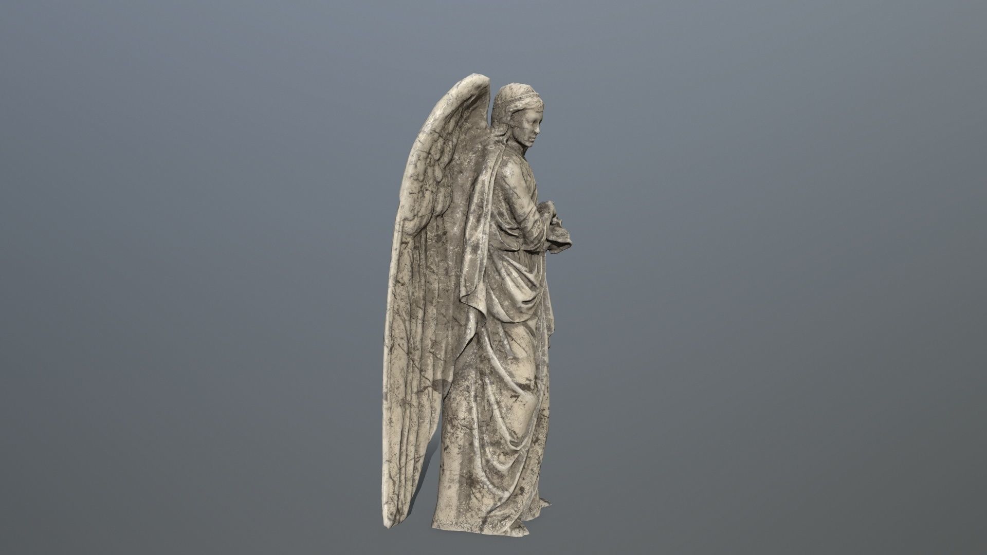 Angel Statue 03 Low-poly 3D model_5