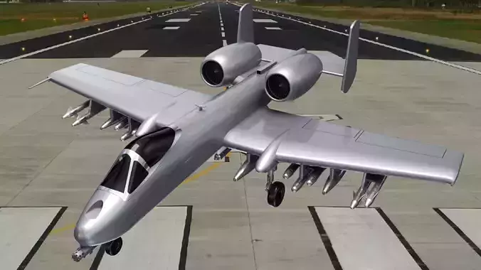 A-10 WARTHOG ANTI TANK BOMBER 3D PRINT READY     3D print model