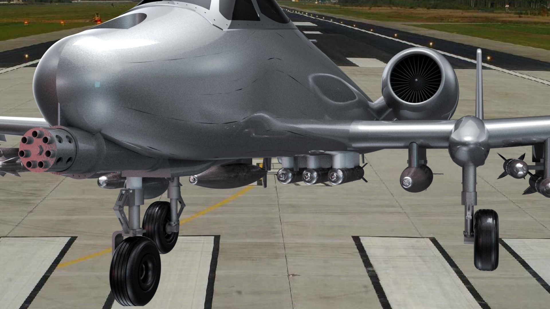 A-10 WARTHOG ANTI TANK BOMBER 3D PRINT READY 3D print model_2