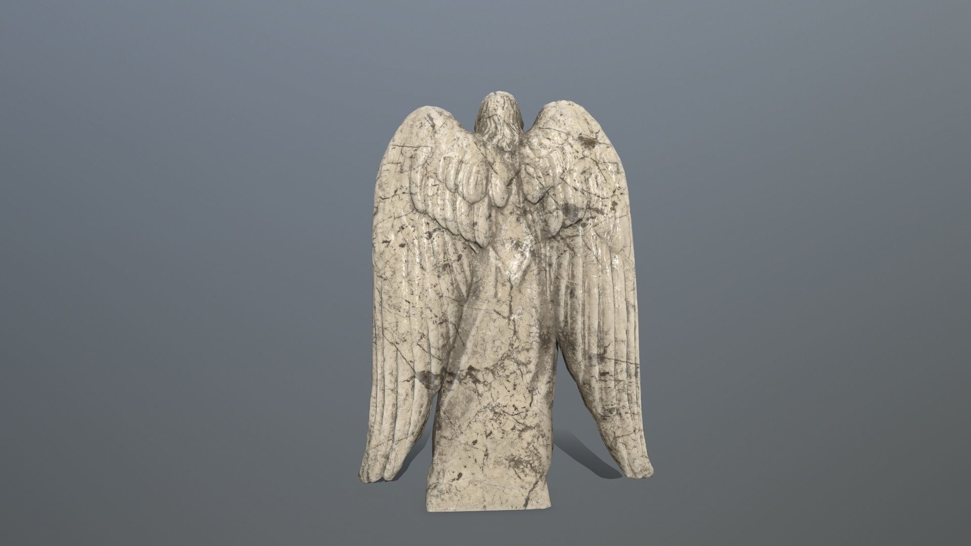 Angel Statue 04 Low-poly 3D model_3