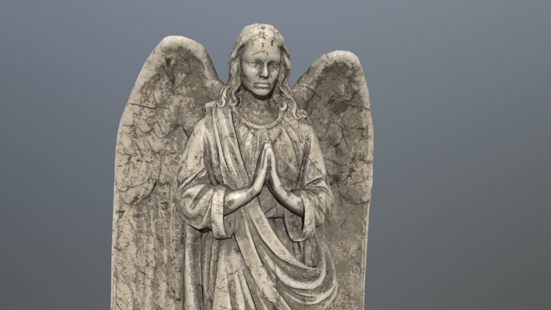Angel Statue 04 Low-poly 3D model_6