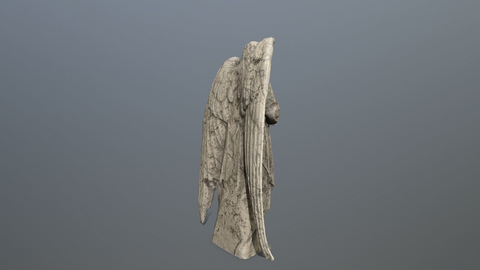 Angel Statue 04 Low-poly 3D model_2