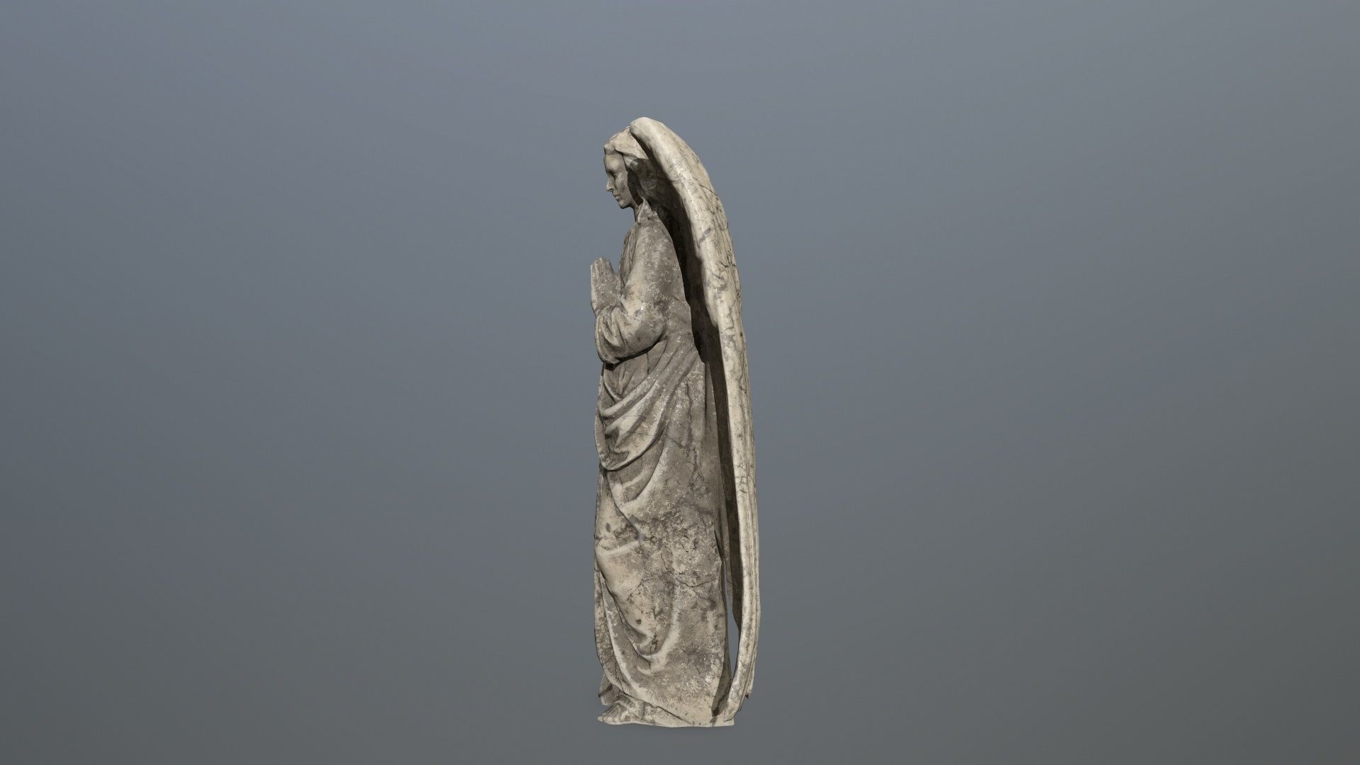 Angel Statue 04 Low-poly 3D model_4