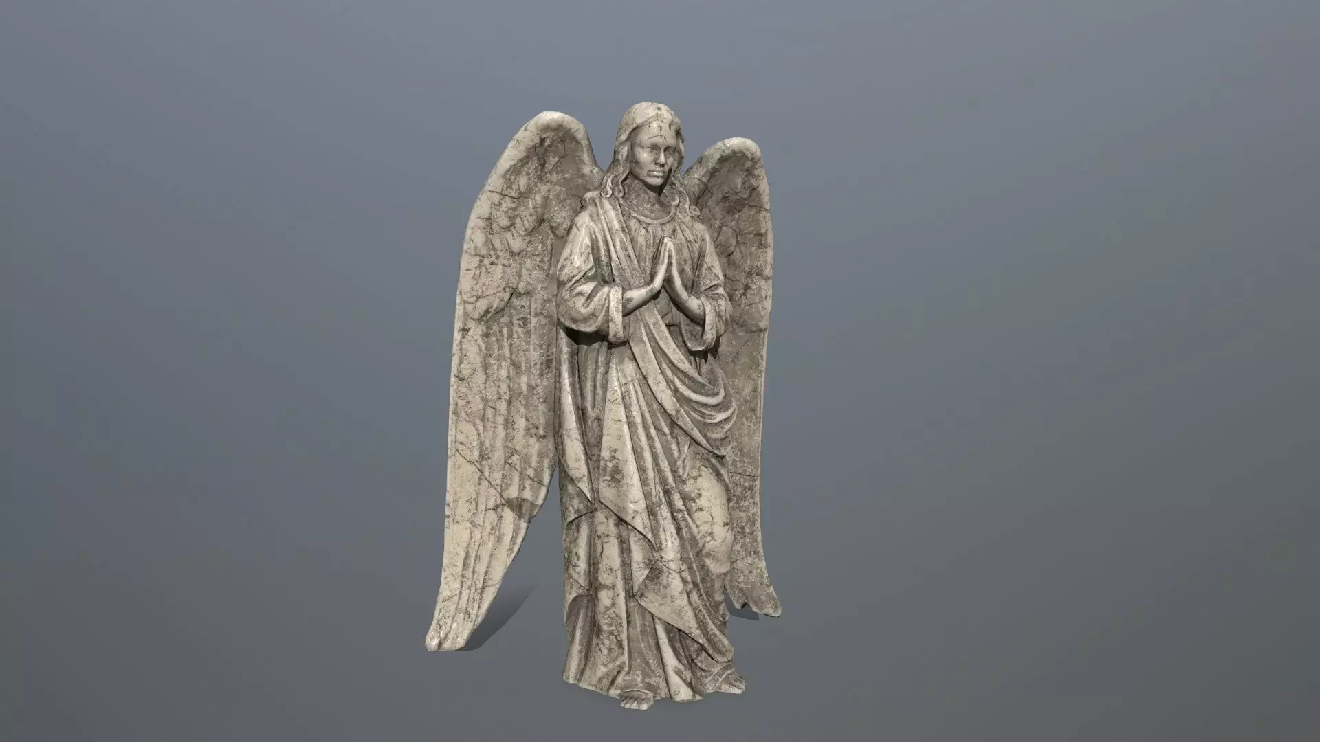 Angel Statue 04 Low-poly 3D model_0