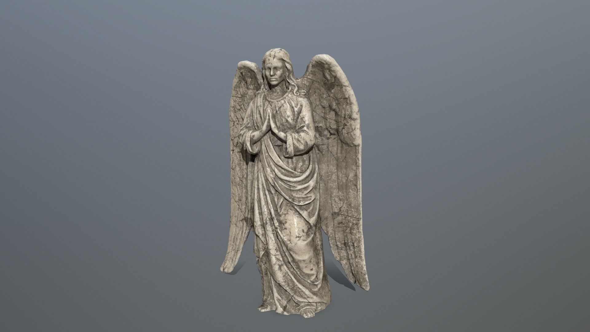 Angel Statue 04 Low-poly 3D model_5