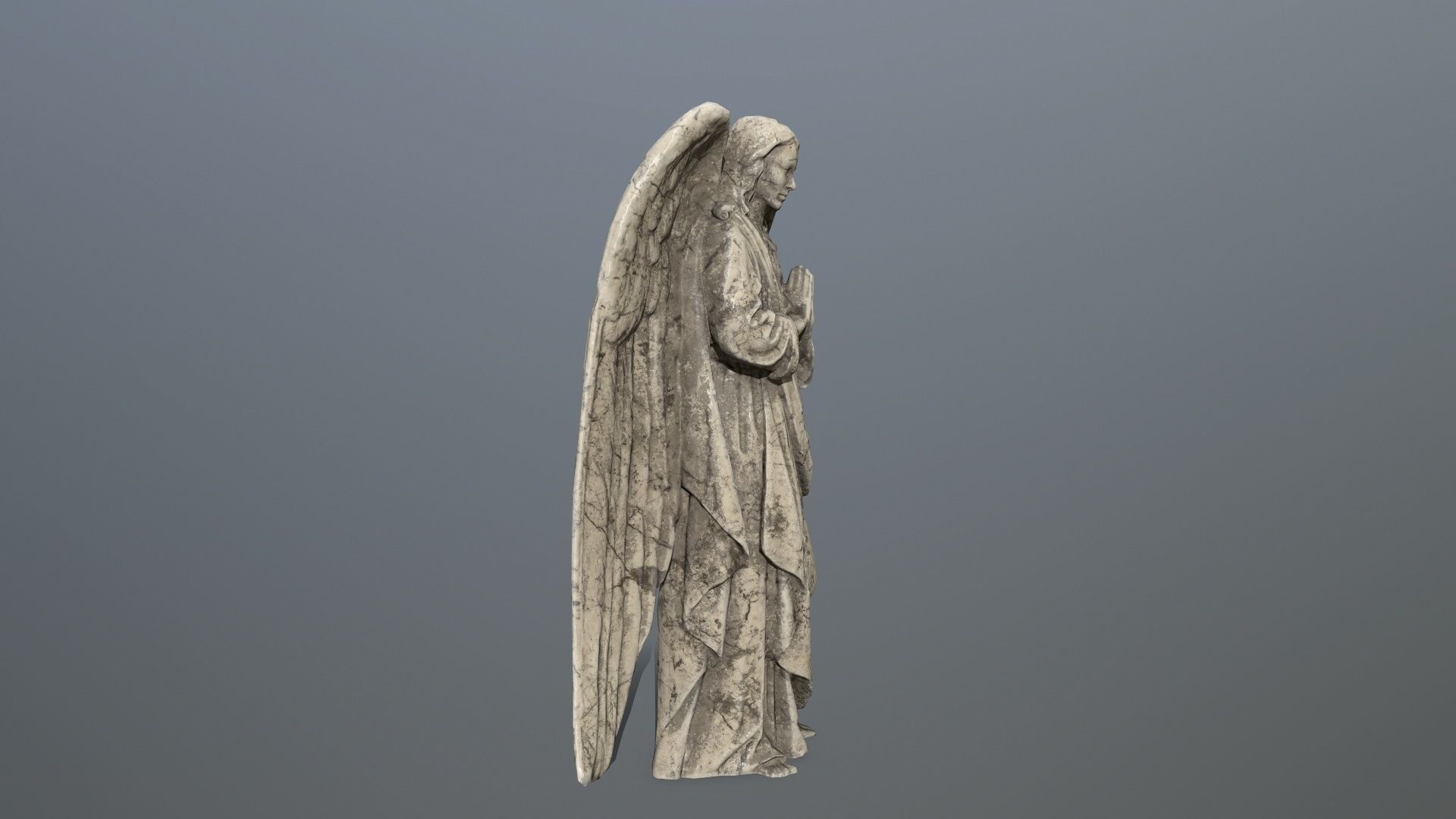 Angel Statue 04 Low-poly 3D model_1