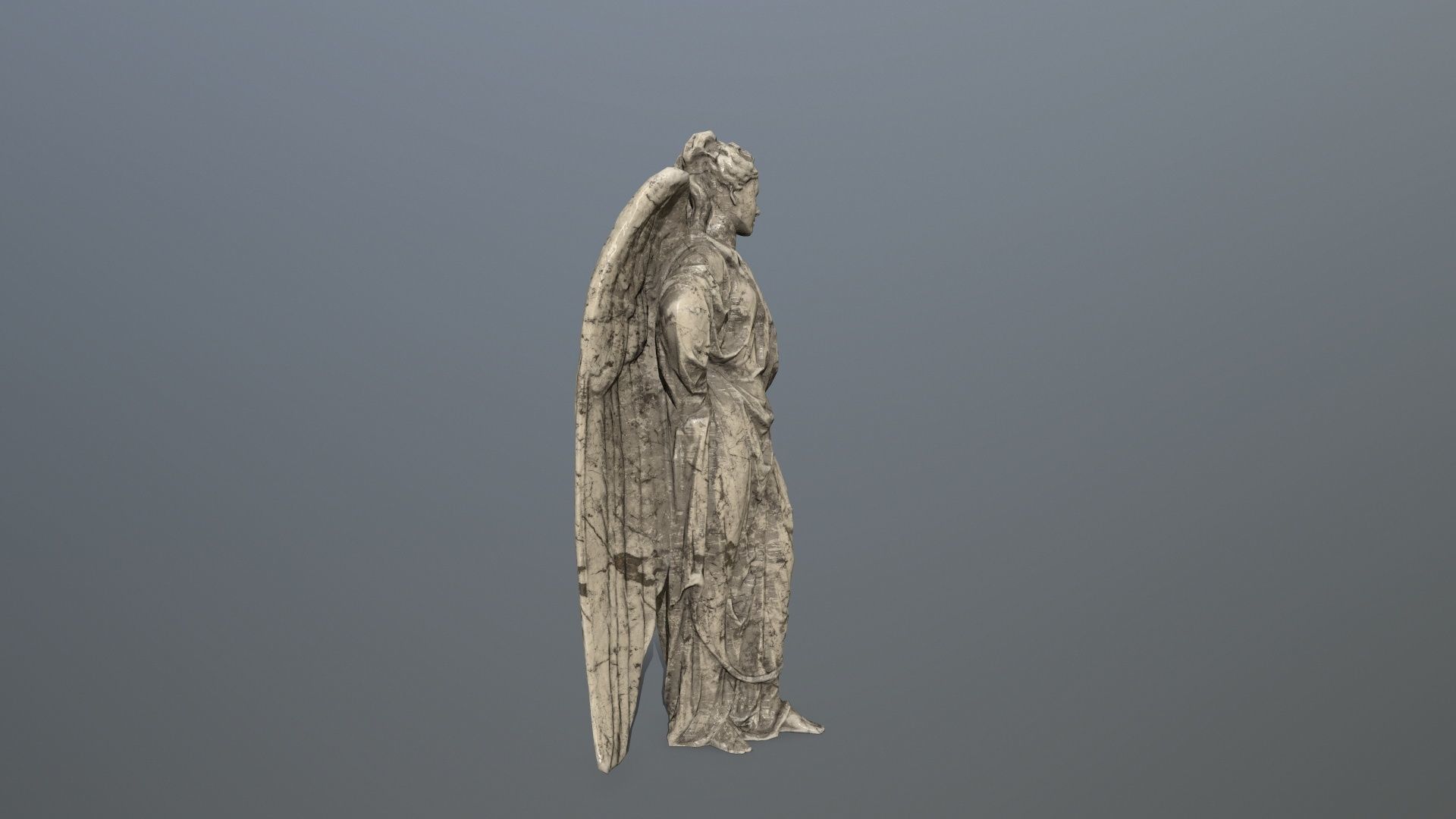 Angel Statue 05 Low-poly 3D model_1