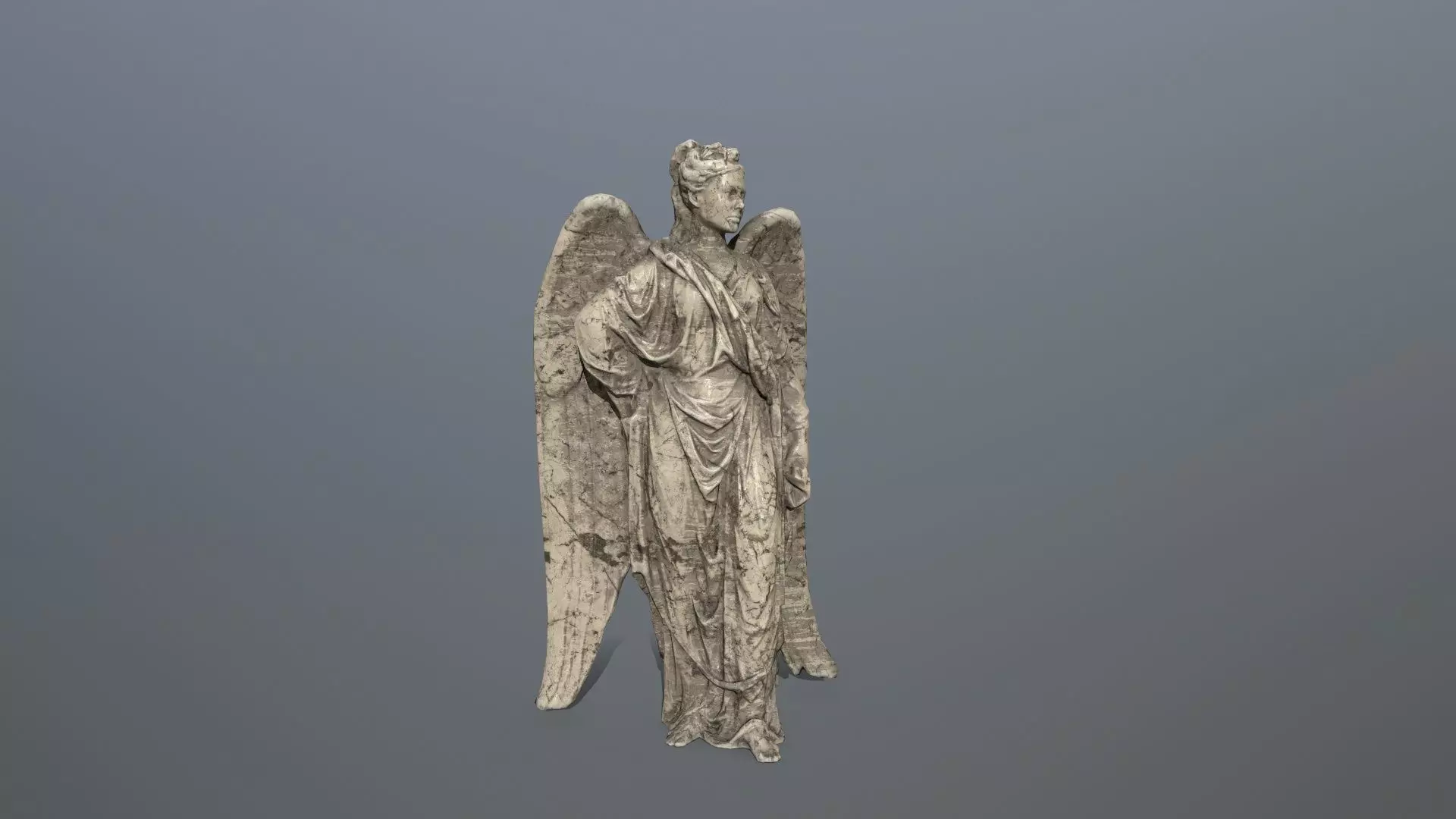 Angel Statue 05 Low-poly 3D model_0