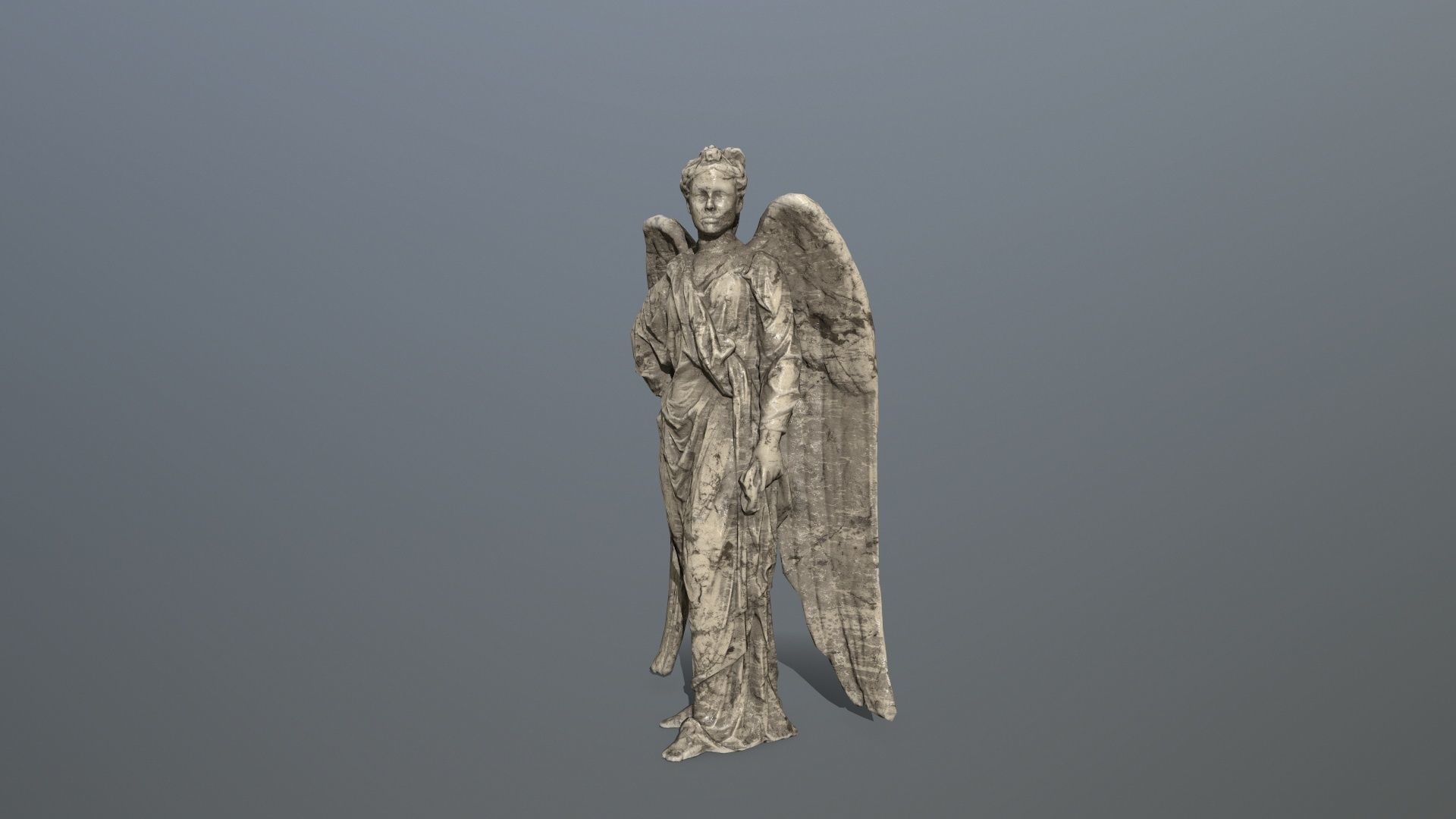 Angel Statue 05 Low-poly 3D model_5