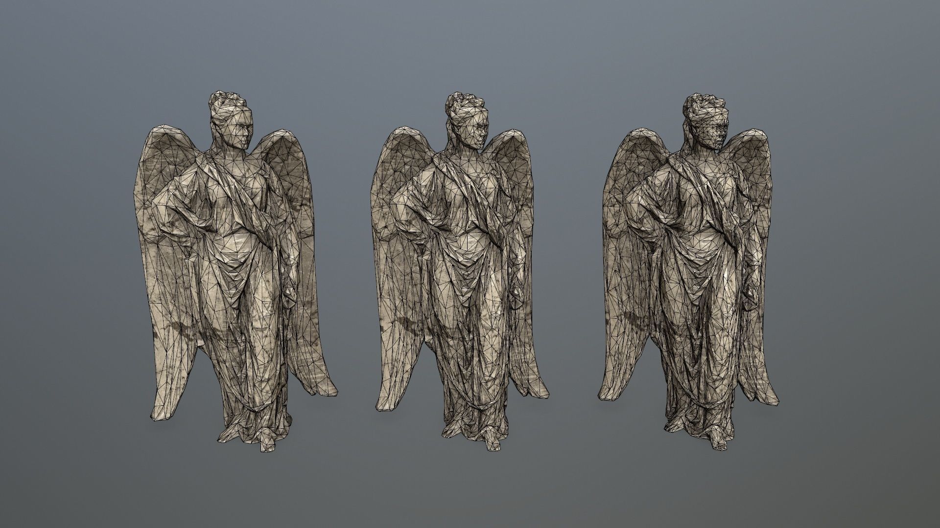 Angel Statue 05 Low-poly 3D model_8