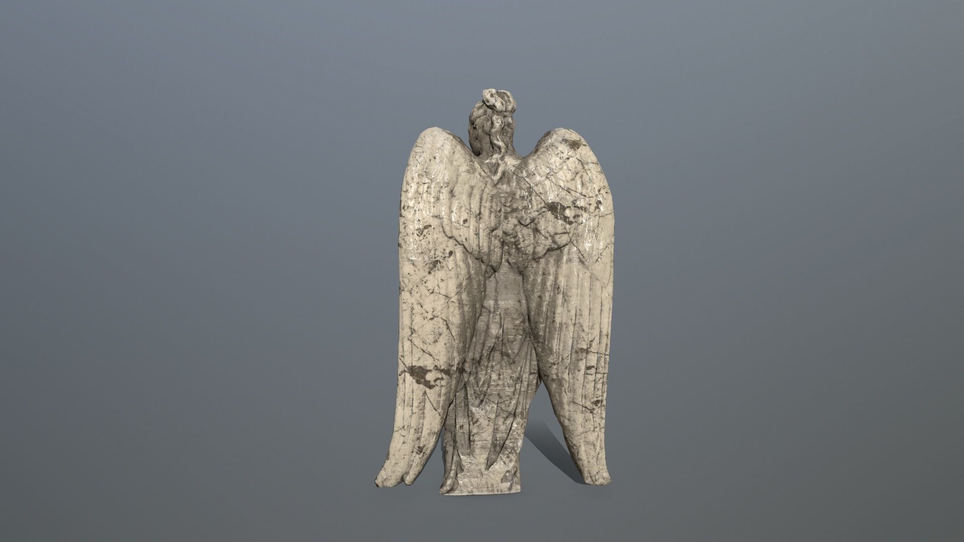 Angel Statue 05 Low-poly 3D model_3