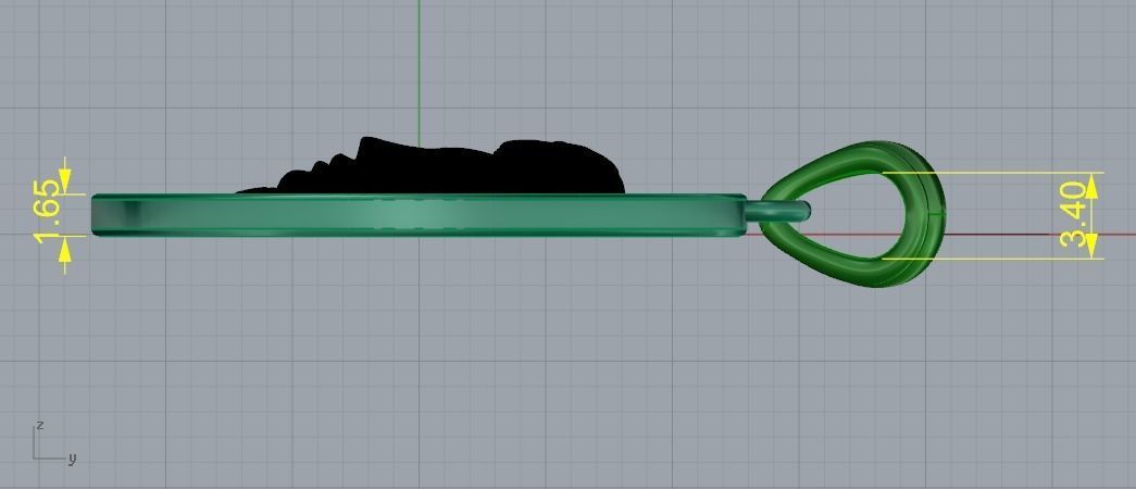 98 Pendant with face 3D print model_5