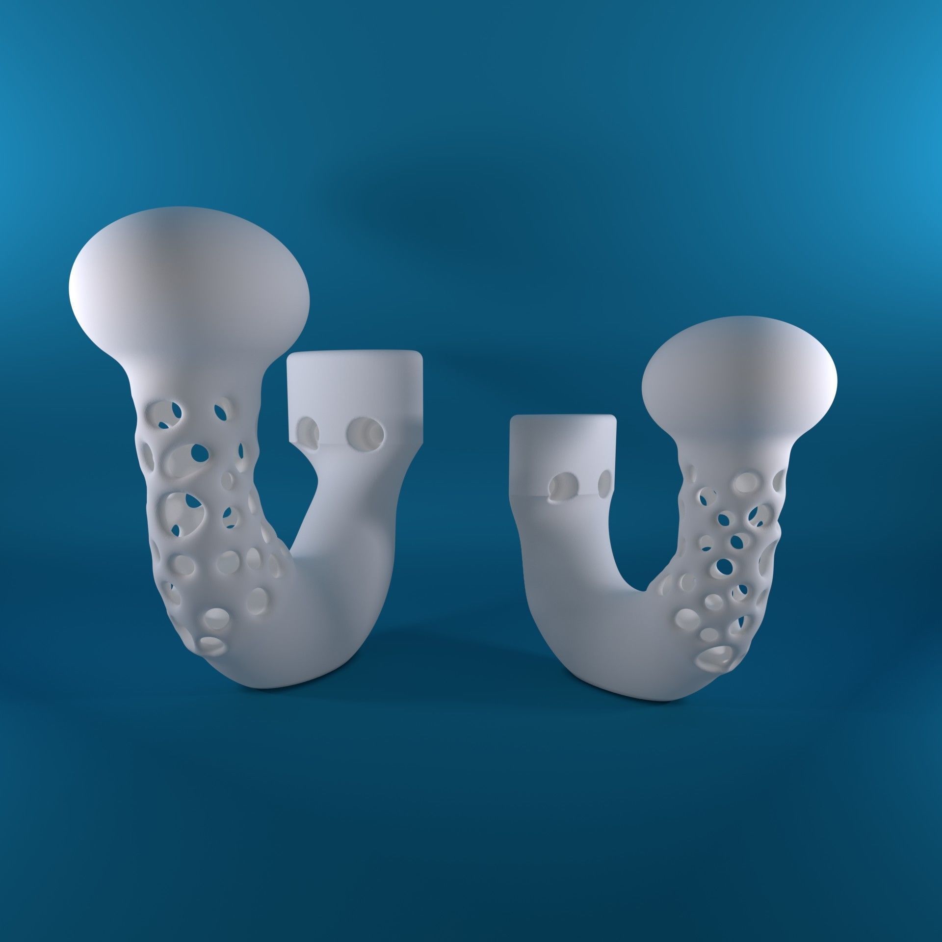 LOWPOLY AND VORONOI COAT HOOK 3D print model_2