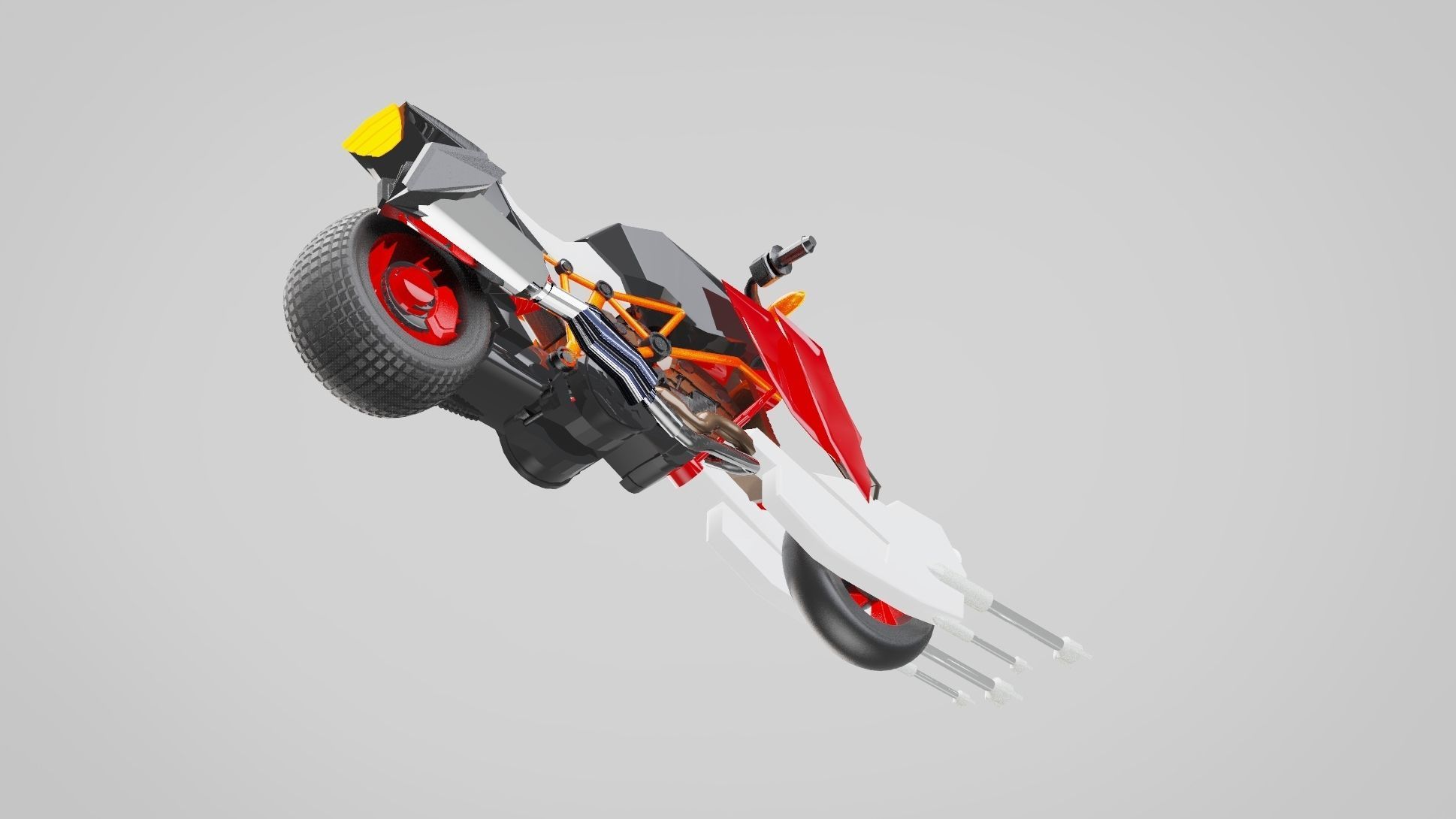 BAT motorcycle 786 cc liquid-cooled V-4 engine Low-poly 3D model_13
