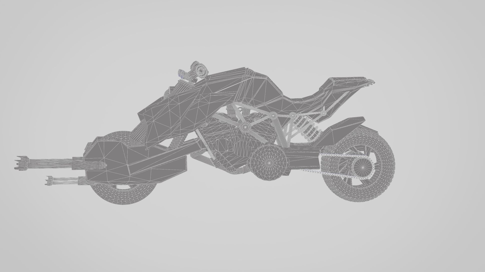 BAT motorcycle 786 cc liquid-cooled V-4 engine Low-poly 3D model_6