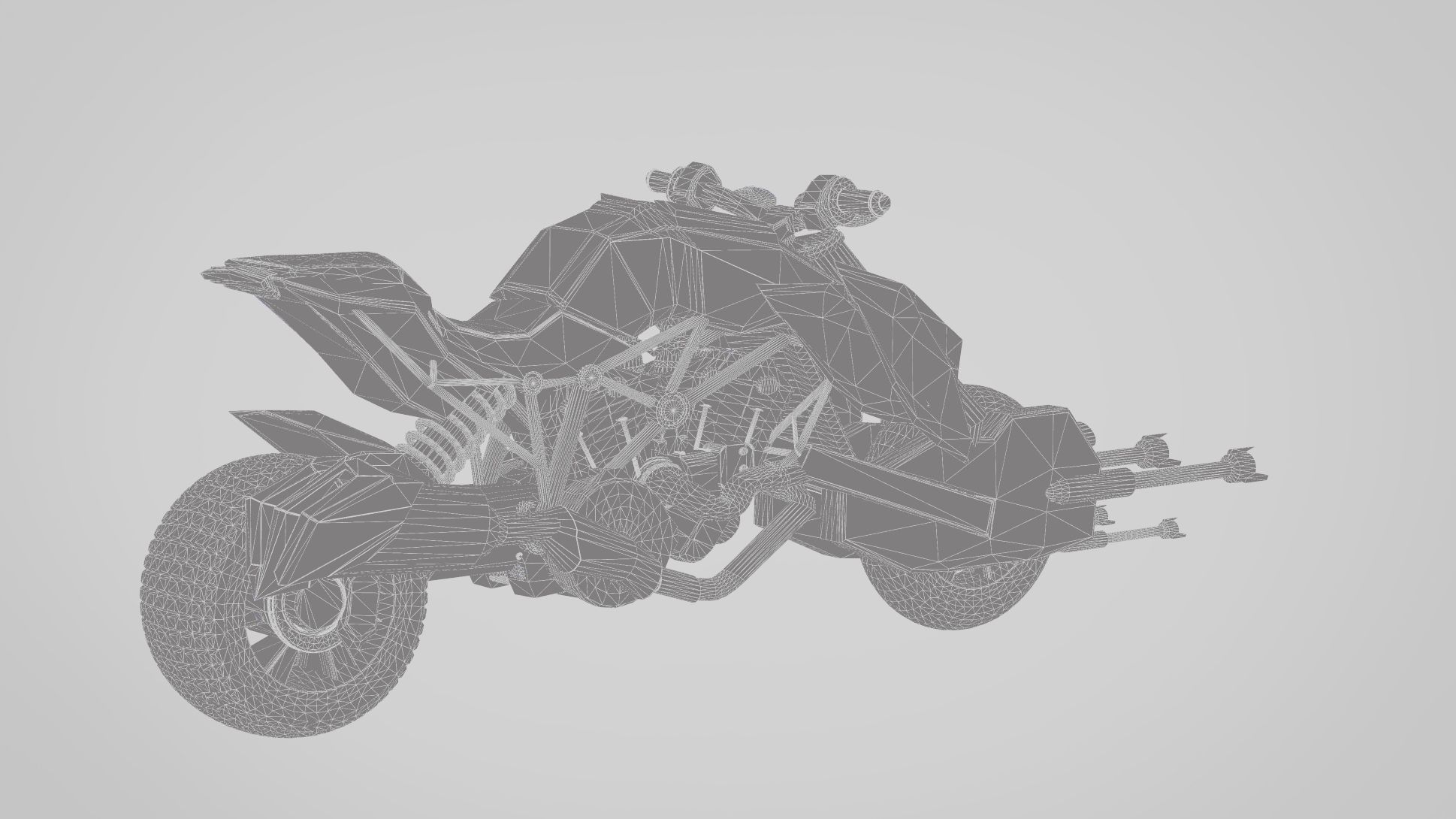 BAT motorcycle 786 cc liquid-cooled V-4 engine Low-poly 3D model_5