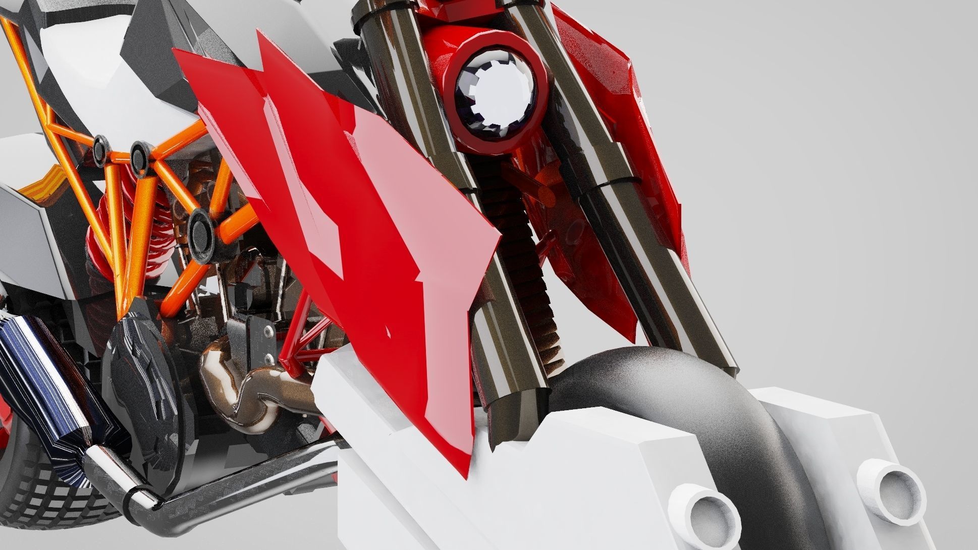 BAT motorcycle 786 cc liquid-cooled V-4 engine Low-poly 3D model_1