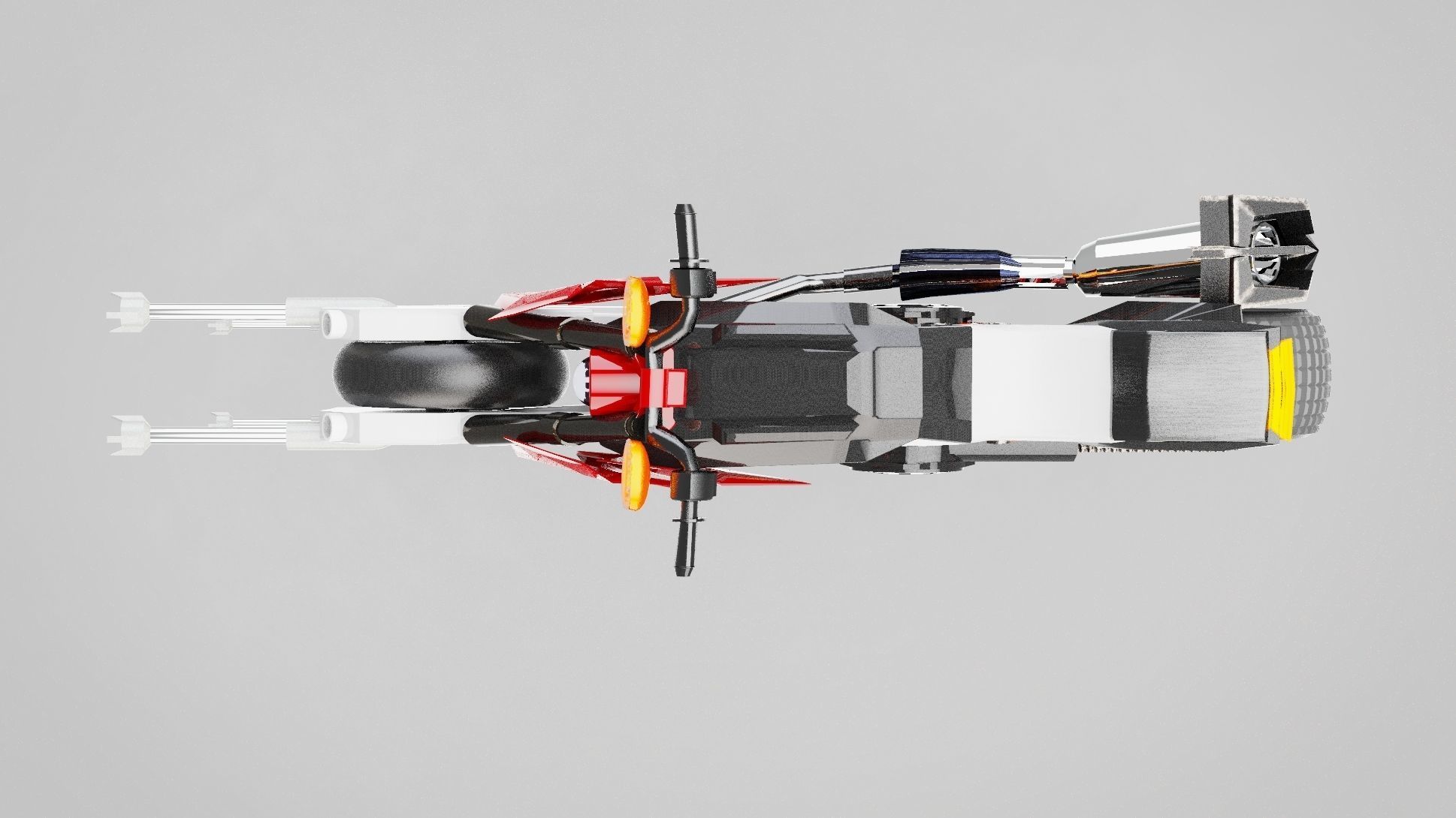 BAT motorcycle 786 cc liquid-cooled V-4 engine Low-poly 3D model_10