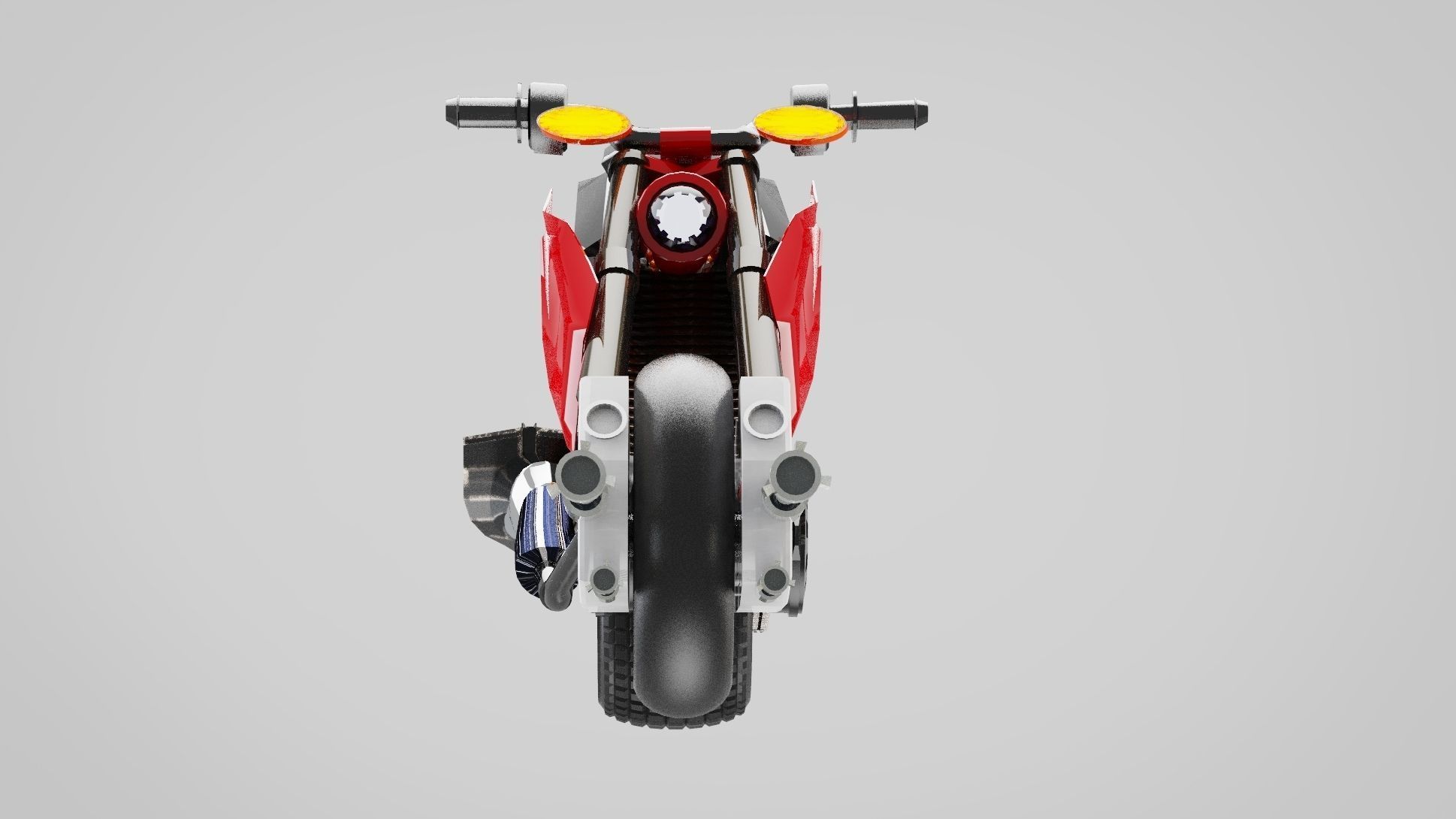 BAT motorcycle 786 cc liquid-cooled V-4 engine Low-poly 3D model_11