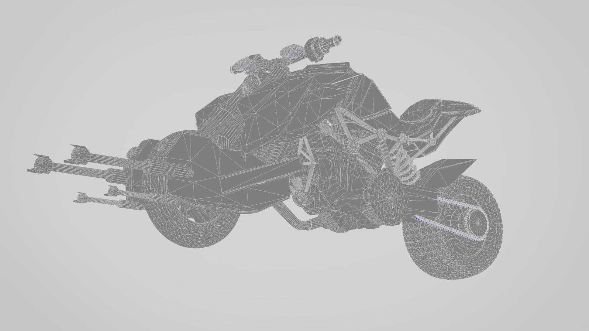 BAT motorcycle 786 cc liquid-cooled V-4 engine Low-poly 3D model_4